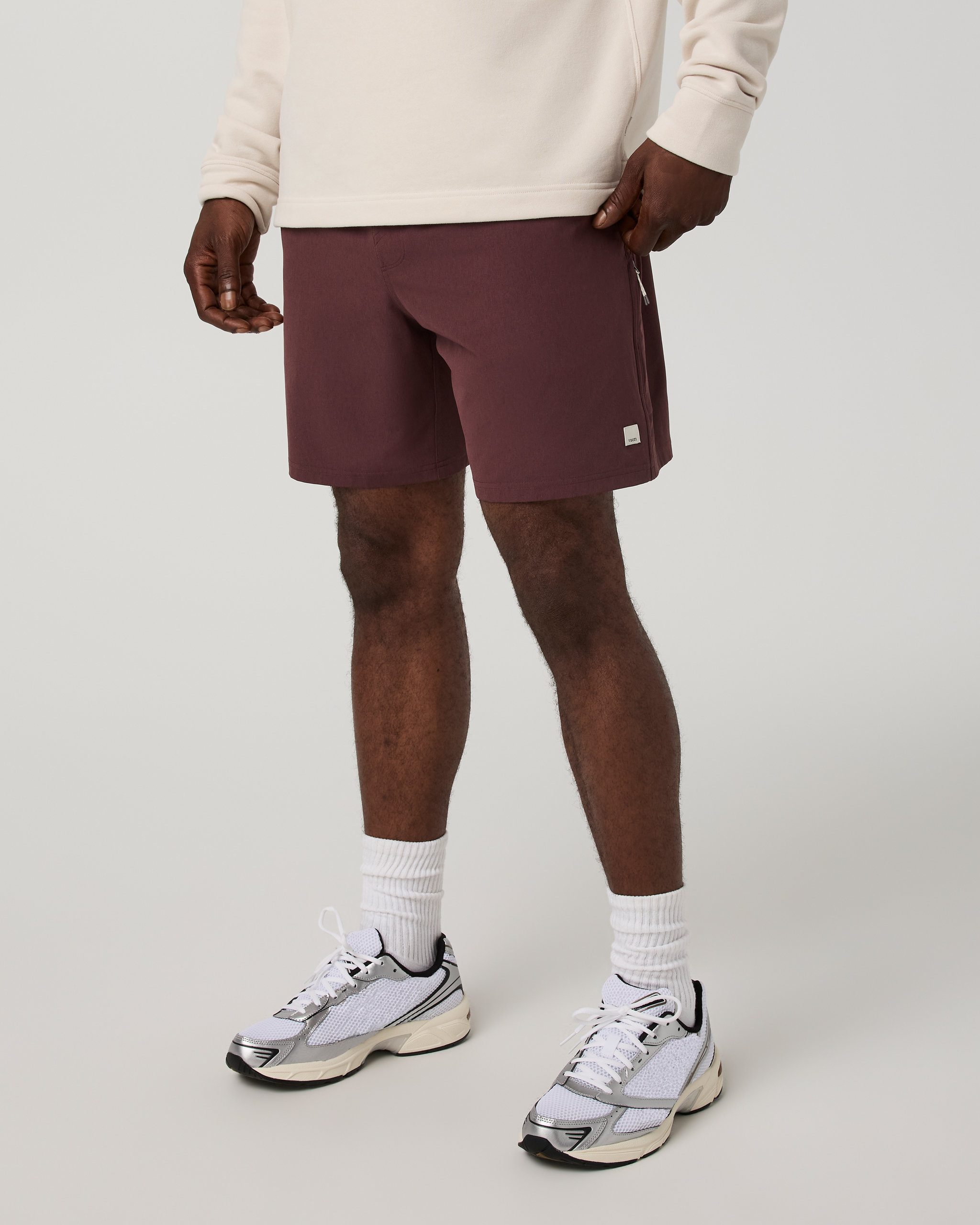 Banks Session Short Unlined 7 | Boysenberry Linen Texture