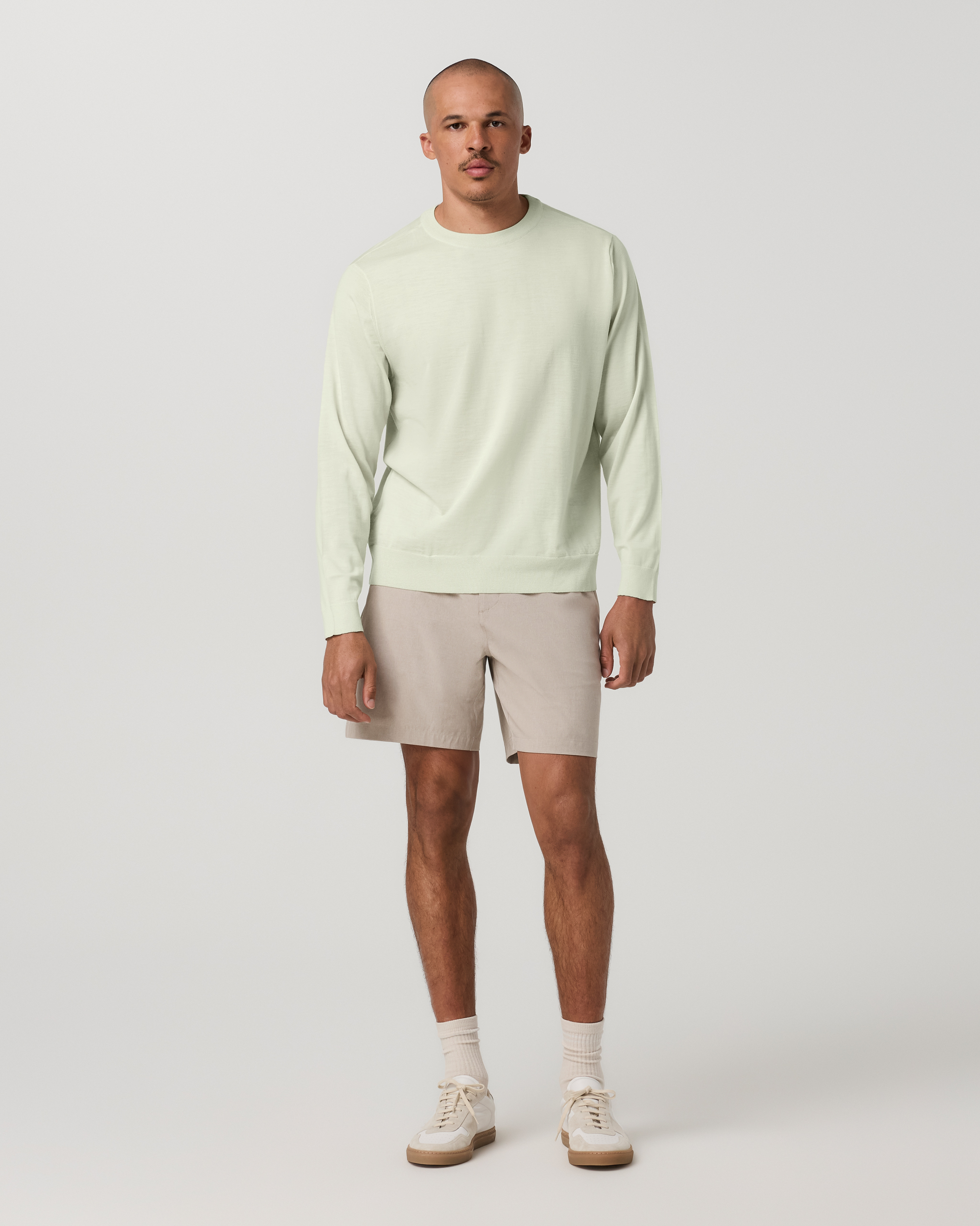 Aim Elastic Waist Short 7 | Khaki Linen Texture - Image 5
