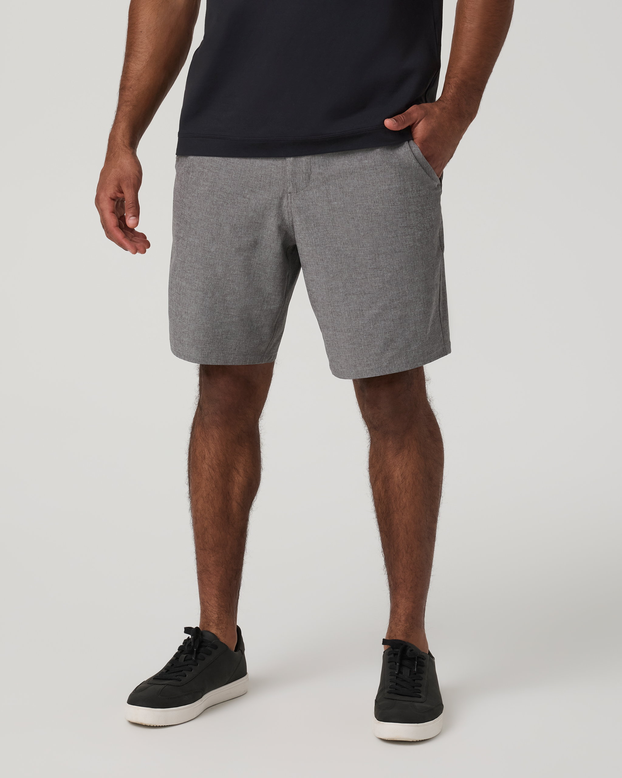 Aim Short 8 | Gull Grey Linen Texture