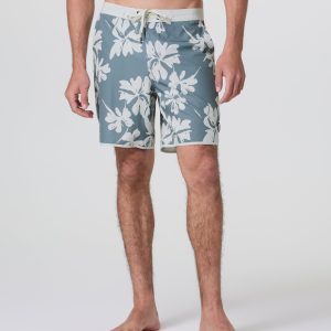 Cruise Boardshort | Dusty Blue Plumeria