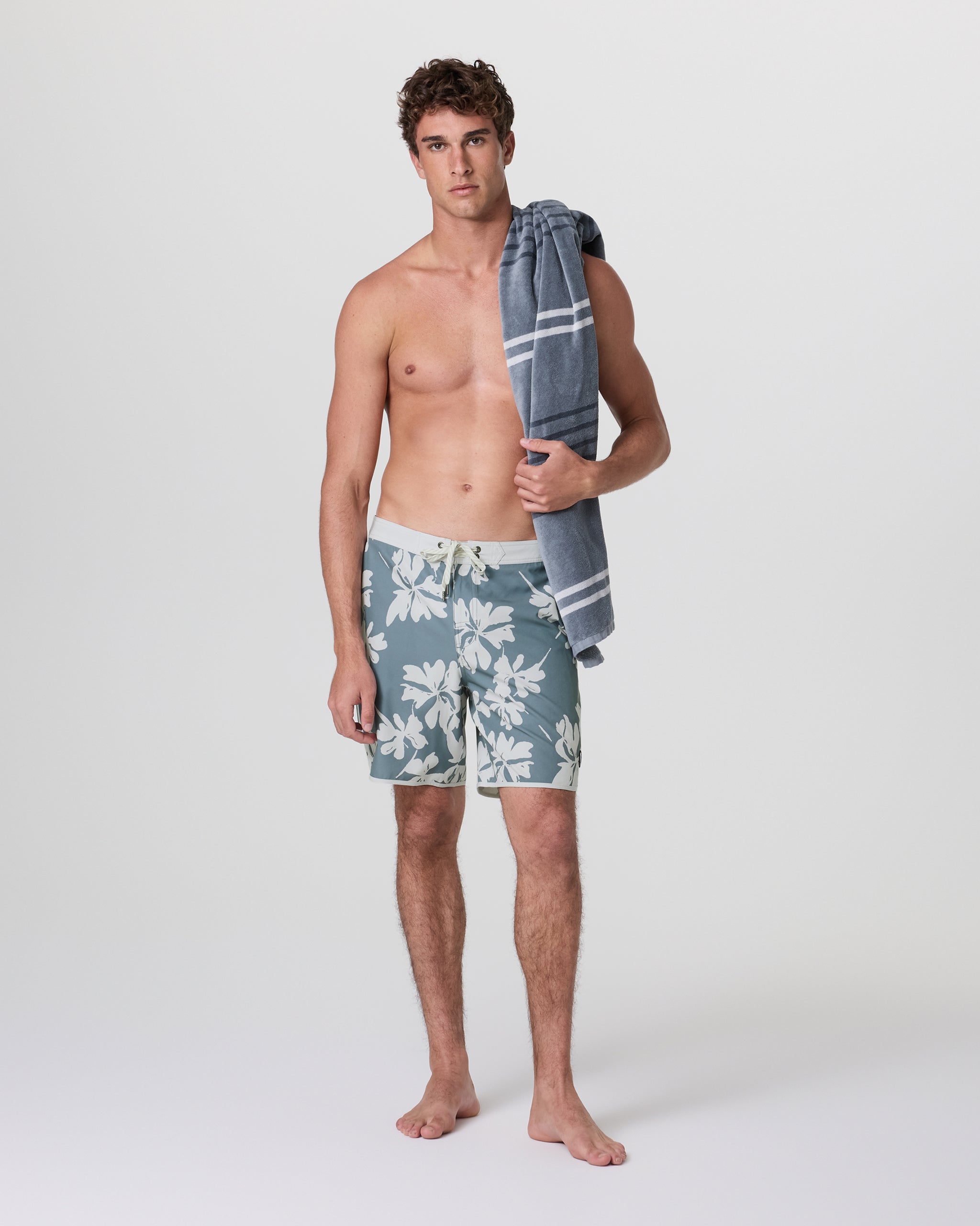 Cruise Boardshort | Dusty Blue Plumeria - Image 3