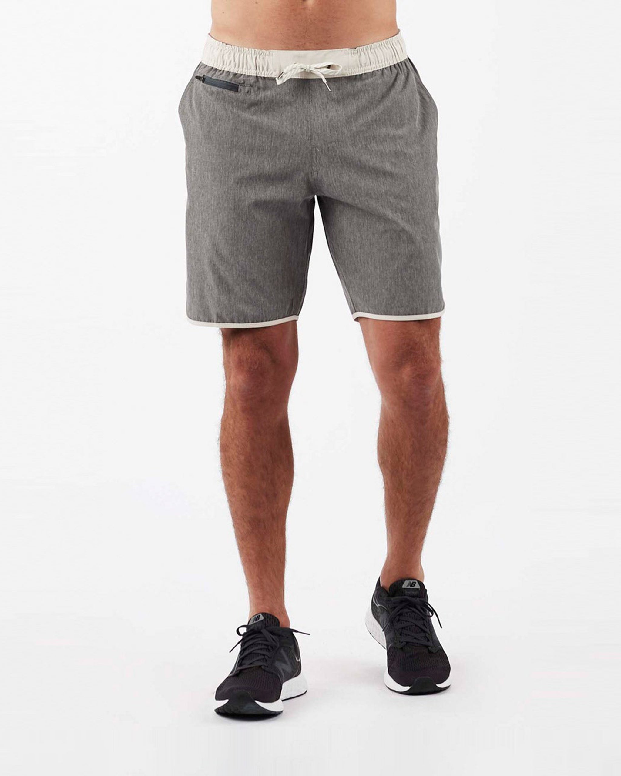 Banks Short Unlined 7 | Grey Linen Texture