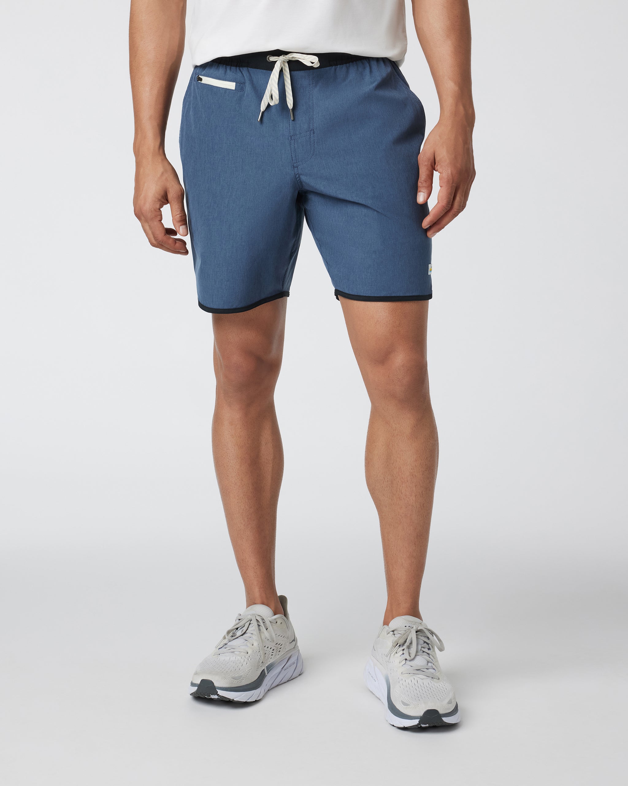 Banks Short Unlined 7 | Azure Linen Texture