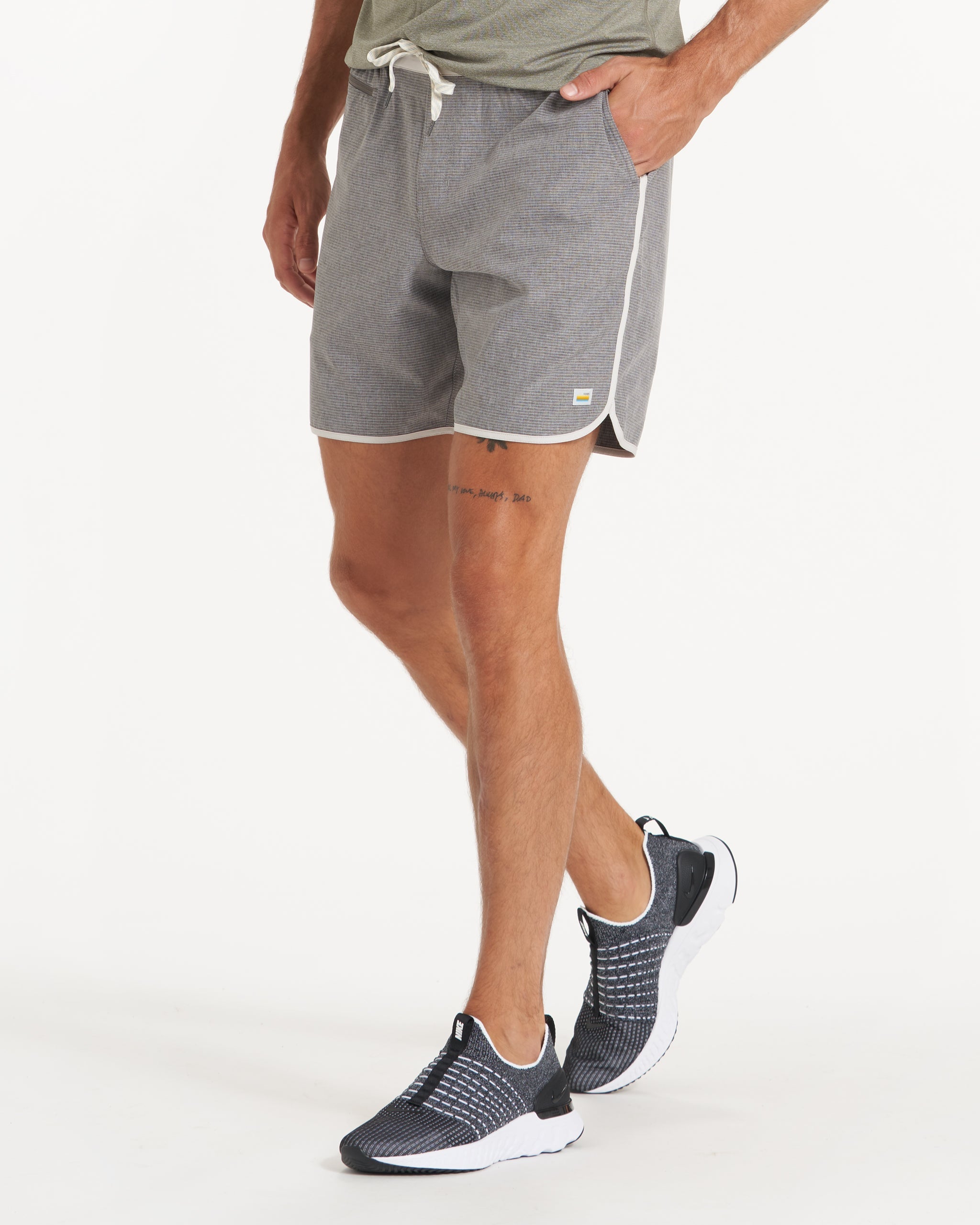 Banks Short Unlined 7 | Grey Engineered Stripe - Image 2