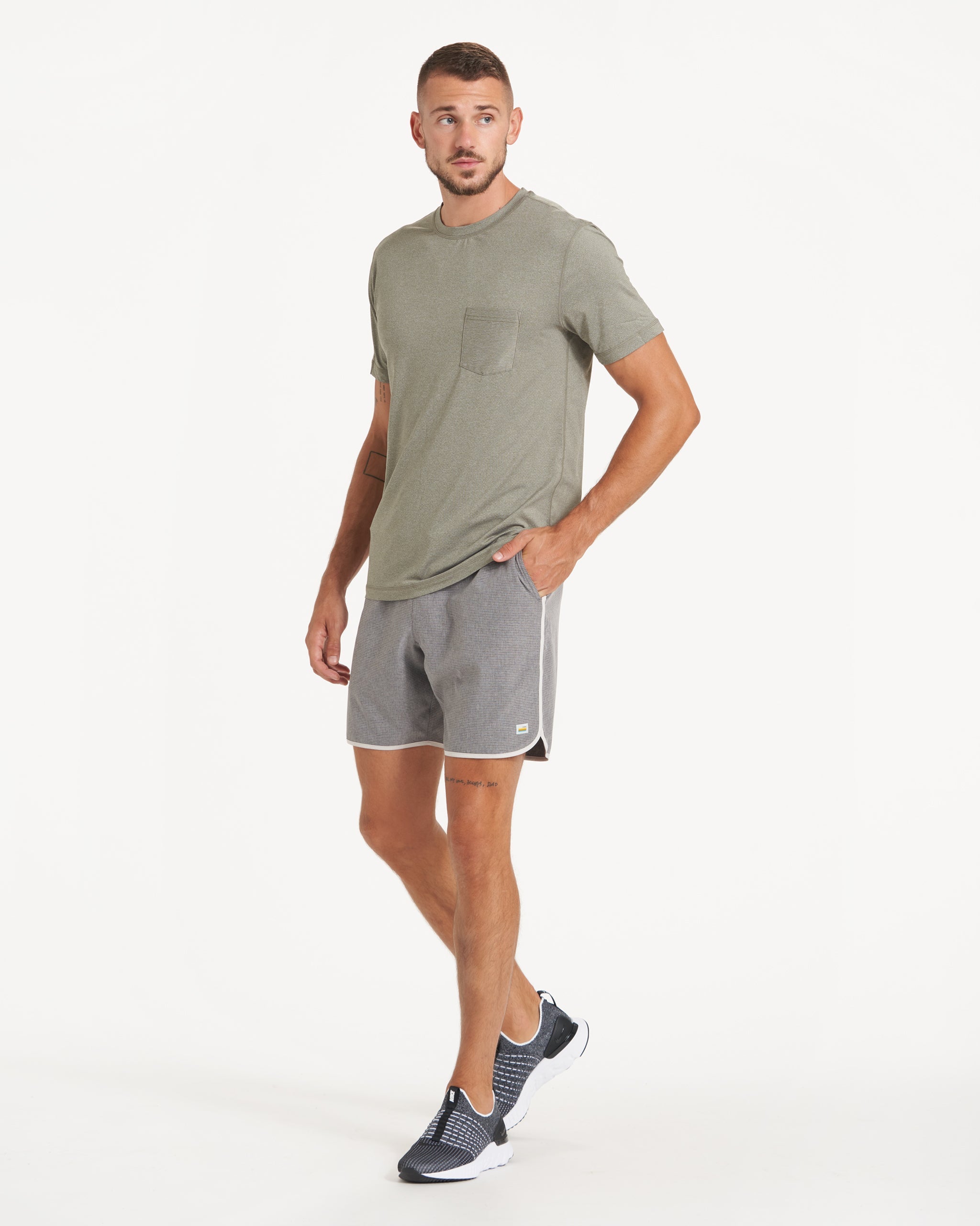 Banks Short Unlined 7 | Grey Engineered Stripe - Image 6