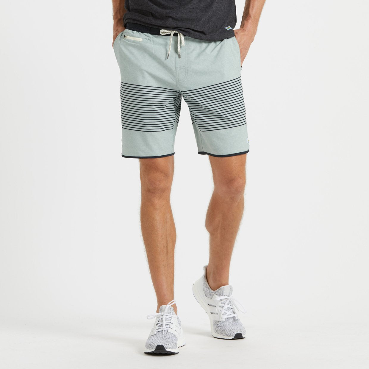 Banks Short Unlined 7 | Sea Glass Linen Texture Stripe