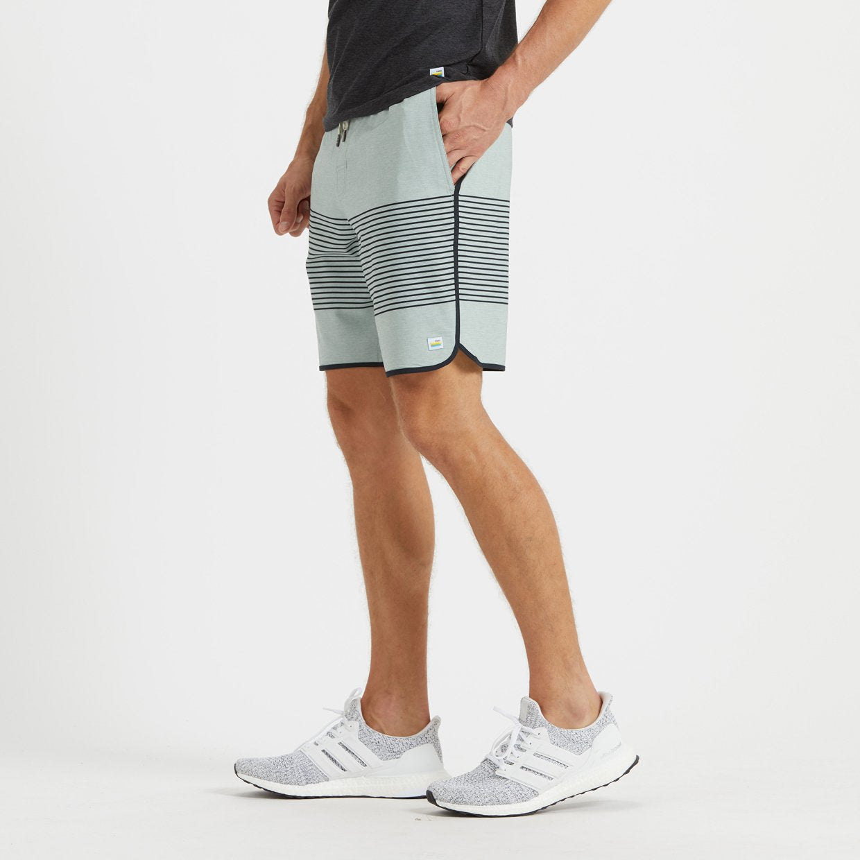 Banks Short Unlined 7 | Sea Glass Linen Texture Stripe - Image 2
