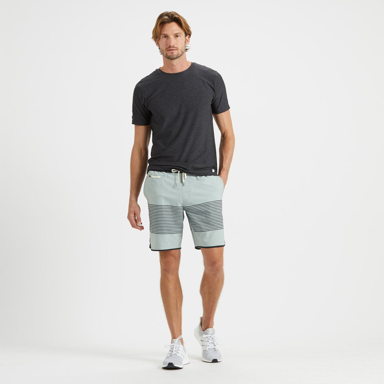 Banks Short Unlined 7 | Sea Glass Linen Texture Stripe - Image 4