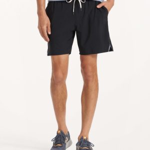 Trail Short | Black Heather Grey Stripe