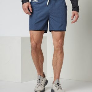 Banks Short Unlined 5 | Azure Linen Texture