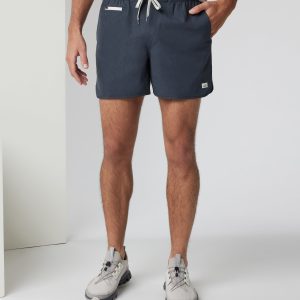 Banks Short Unlined 5 | Navy Linen Texture