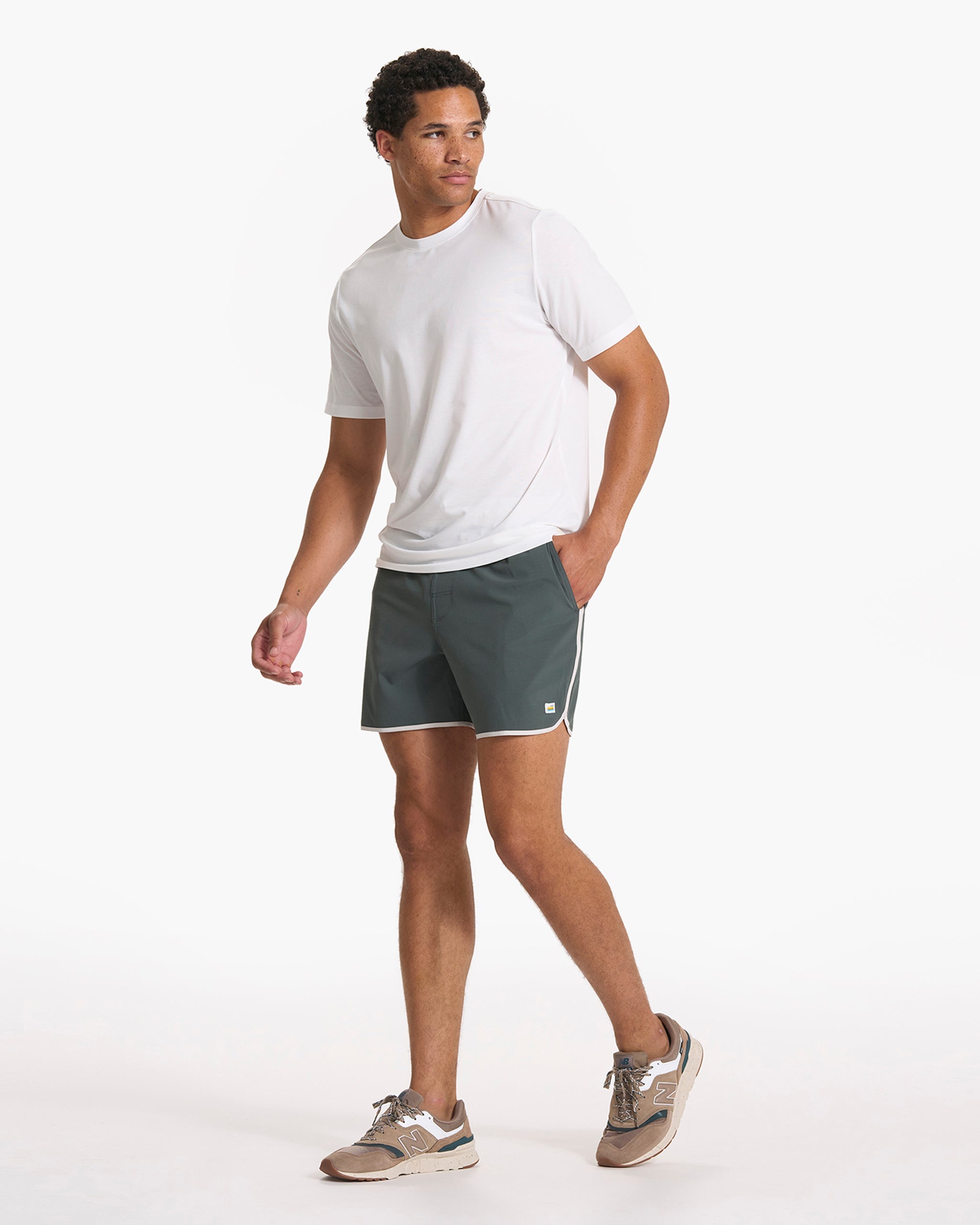 Banks Short Unlined 5 | Smoked Beryl Slub Stripe - Image 4