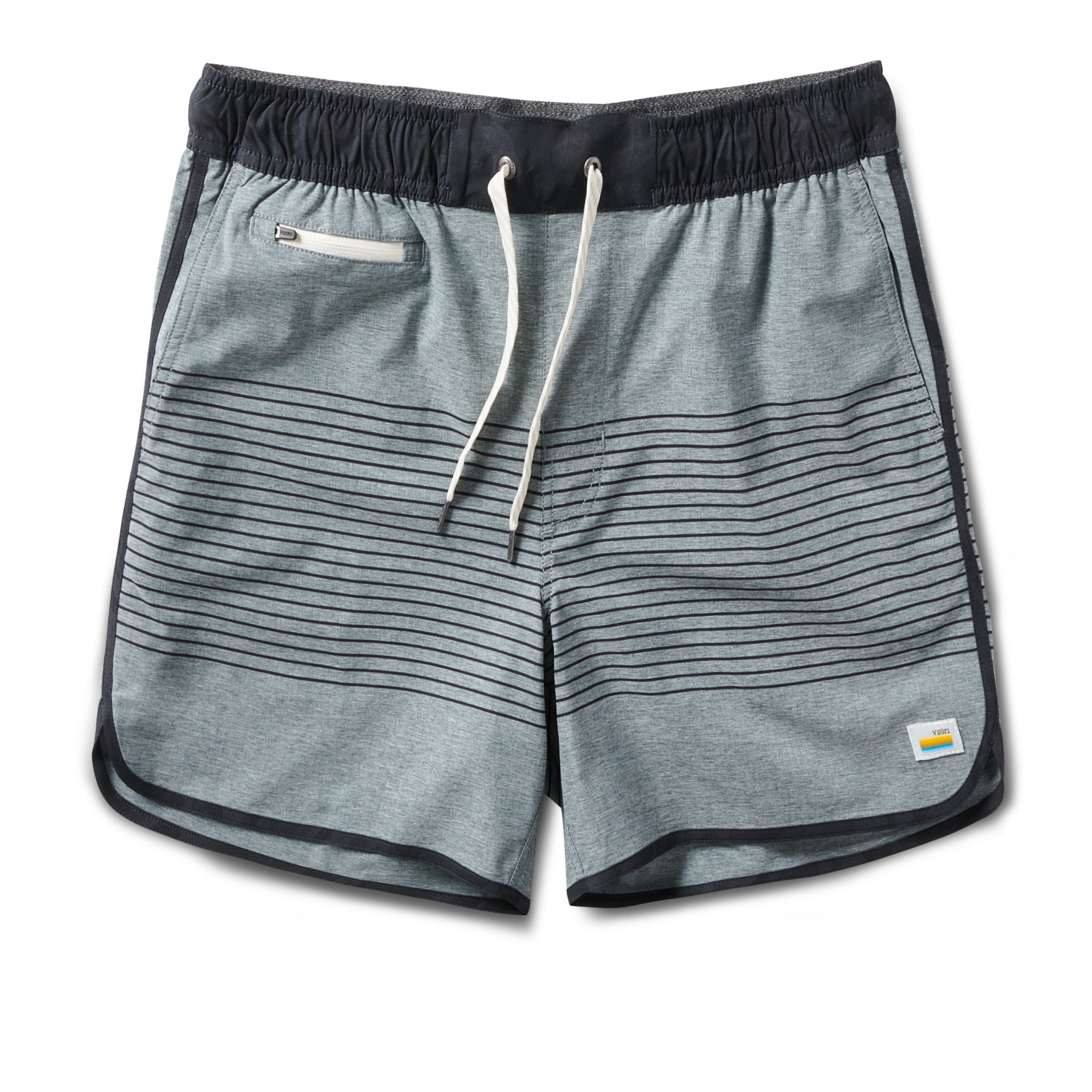 Banks Short Unlined 5 | Steel Blue Linen Texture Stripe - Image 6