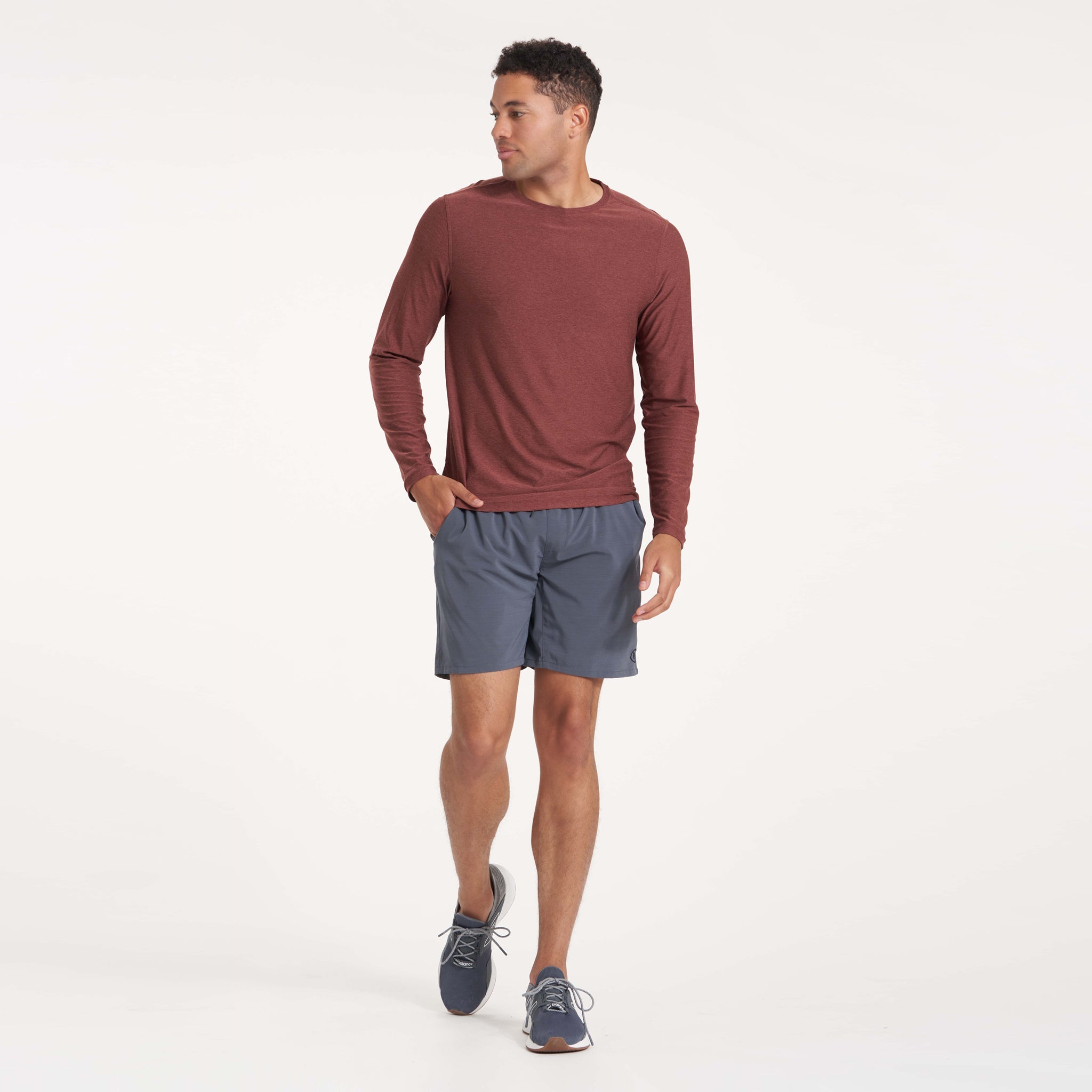 Long Sleeve Strato Tech Tee | Cedar Heather - Image 4