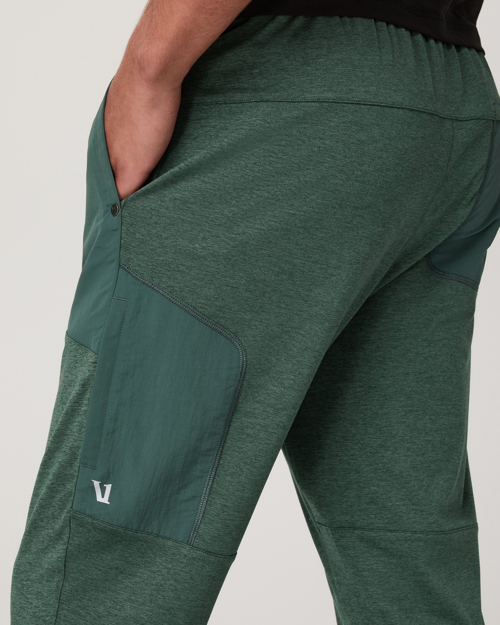 Sunday Performance Mixed Media Jogger 28 | Agate Green Heather - Image 2