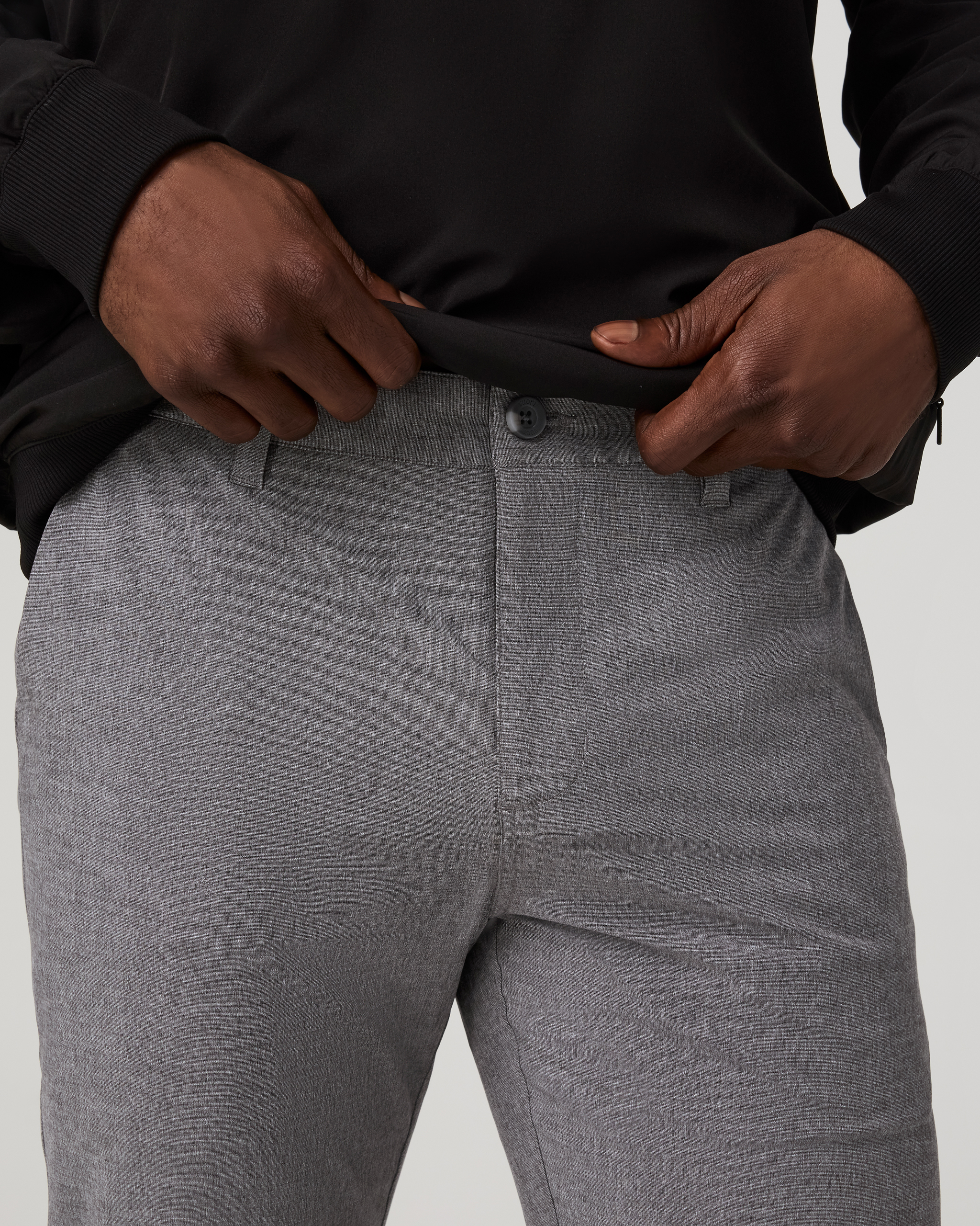 Aim Trouser Athletic Slim Fit 30 | Gull Grey Linen Texture - Image 2