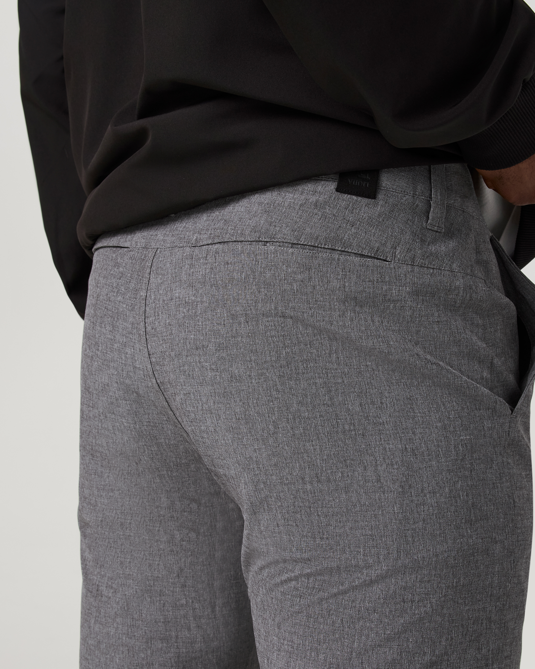 Aim Trouser Athletic Slim Fit 32 | Gull Grey Linen Texture - Image 3