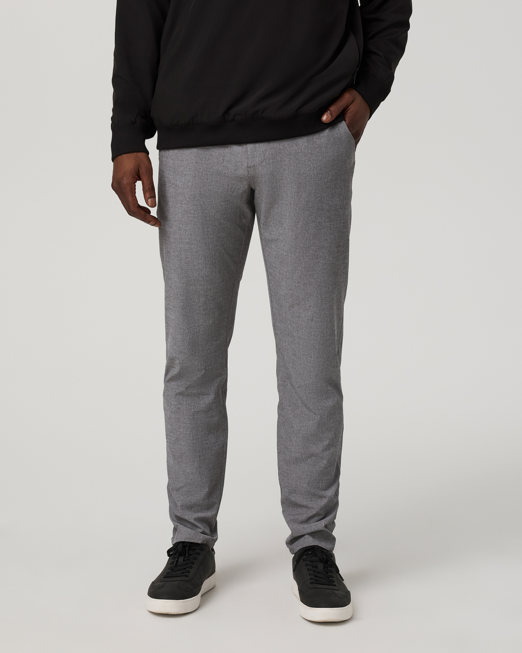 Aim Trouser Athletic Slim Fit 32 | Gull Grey Linen Texture