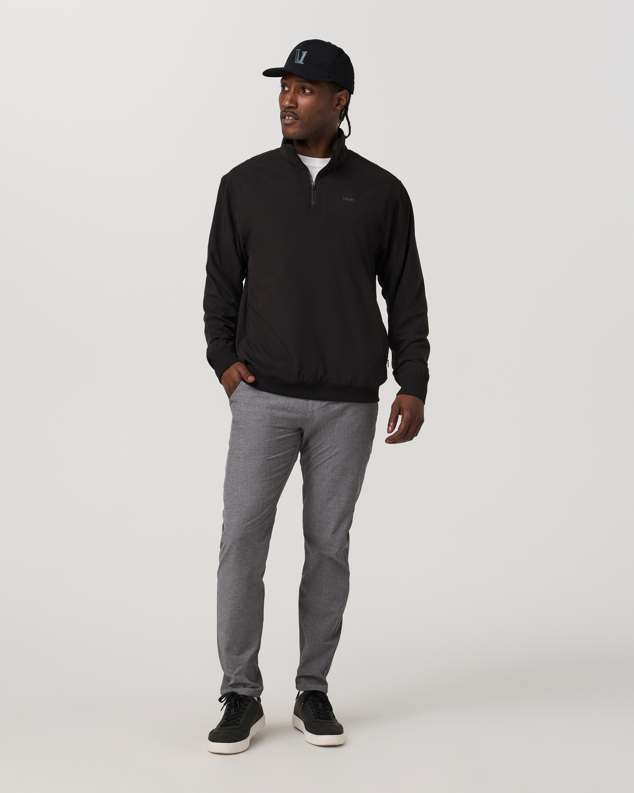 Aim Trouser Athletic Slim Fit 32 | Gull Grey Linen Texture - Image 4