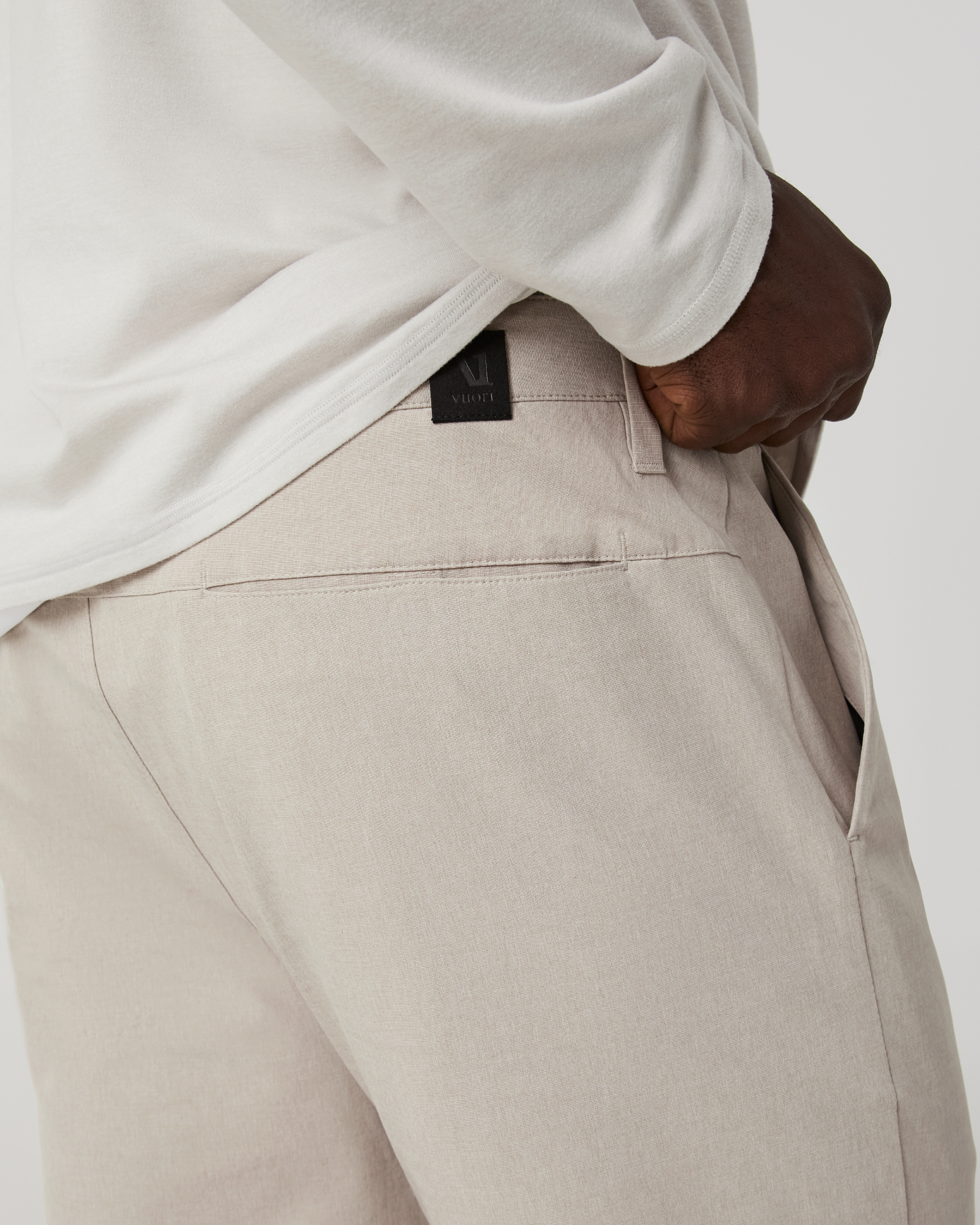 Aim Trouser Athletic Slim Fit 30 | Khaki Linen Texture - Image 4