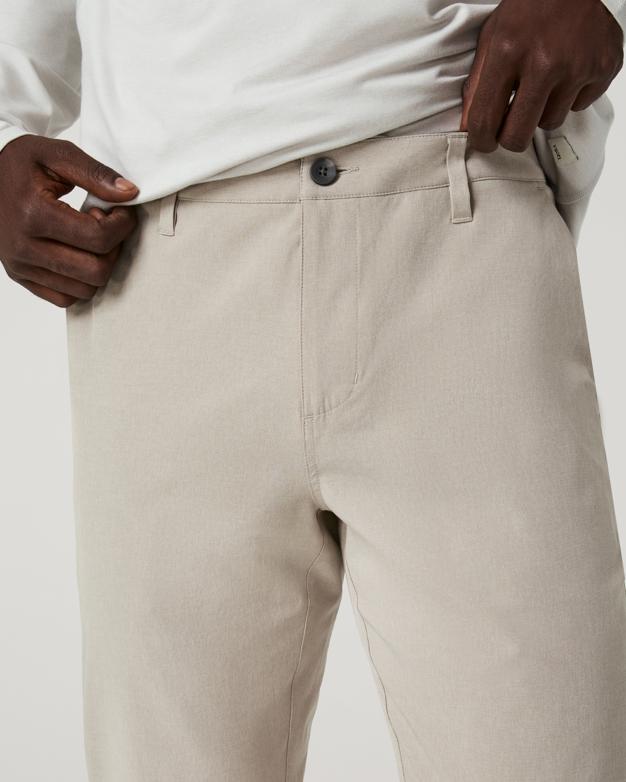 Aim Trouser Athletic Slim Fit 30 | Khaki Linen Texture - Image 2