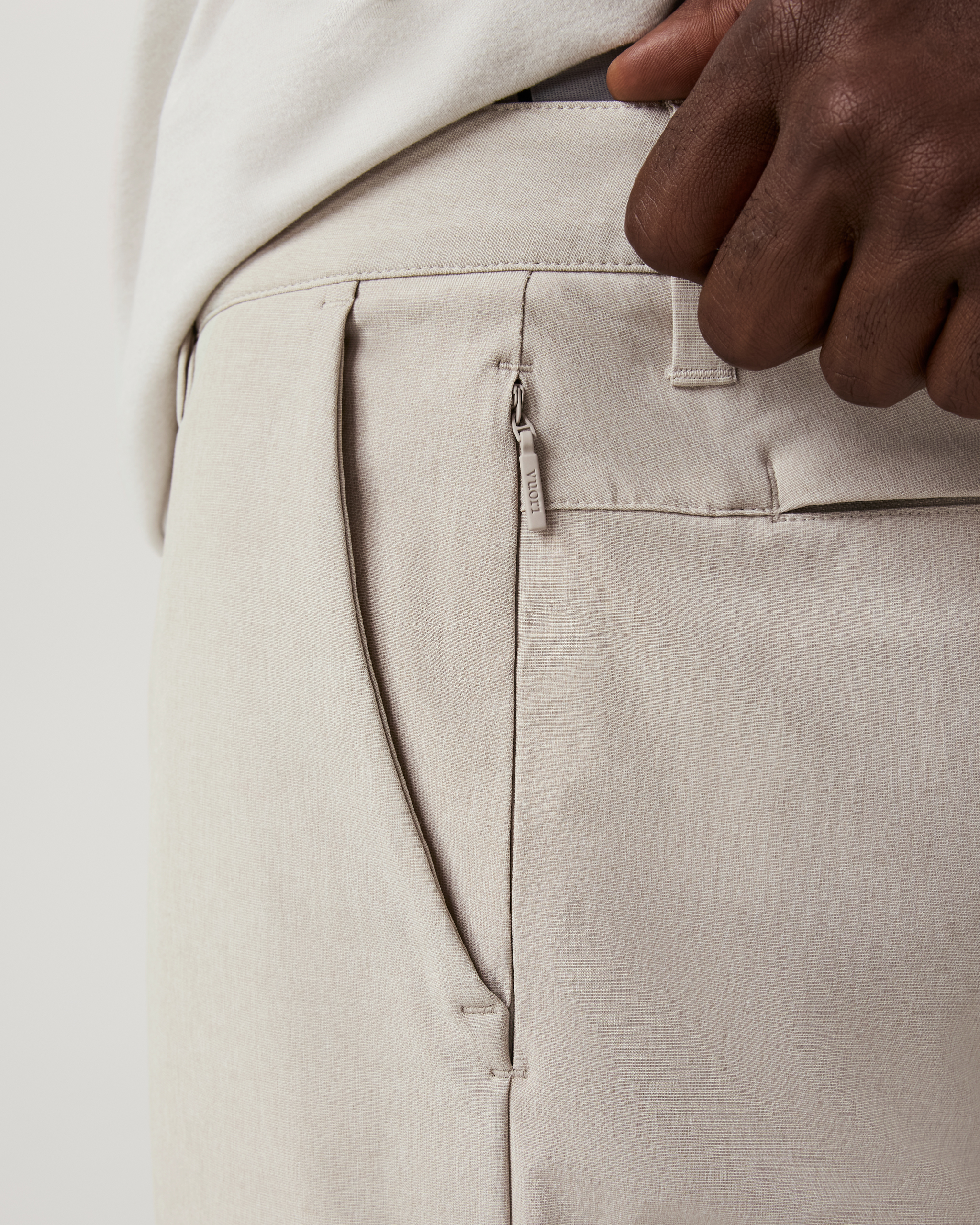 Aim Trouser Athletic Slim Fit 32 | Khaki Linen Texture - Image 3