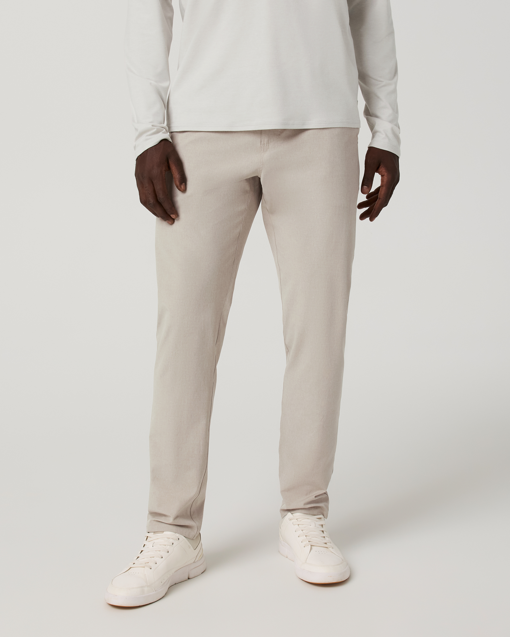 Aim Trouser Athletic Slim Fit 30 | Khaki Linen Texture