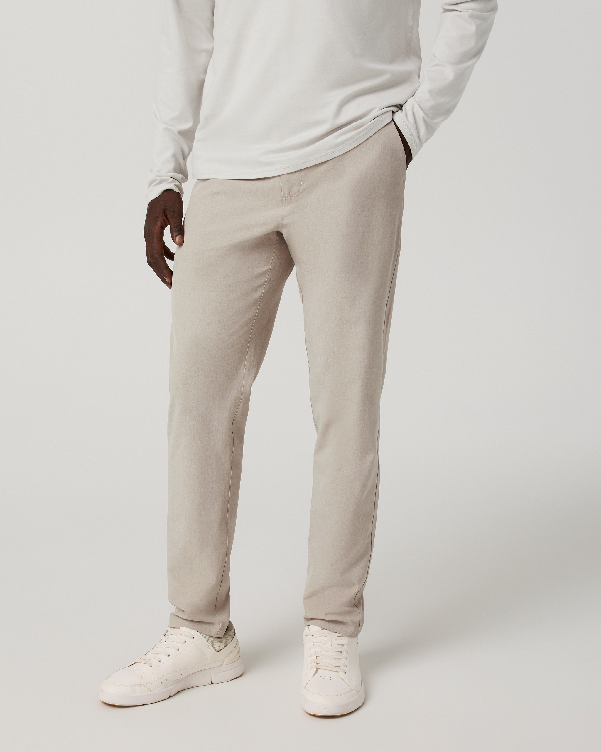 Aim Trouser Athletic Slim Fit 32 | Khaki Linen Texture