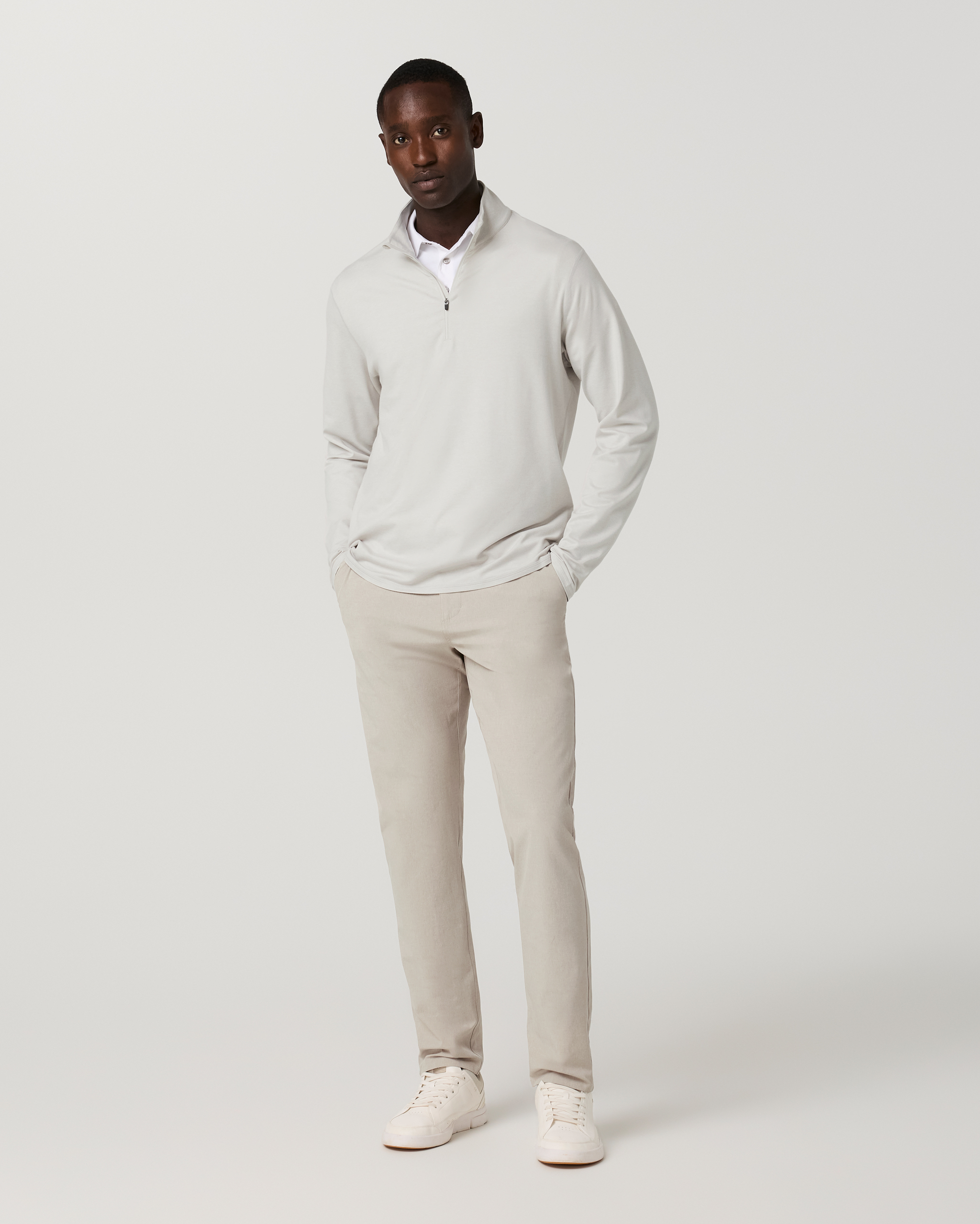 Aim Trouser Athletic Slim Fit 30 | Khaki Linen Texture - Image 3