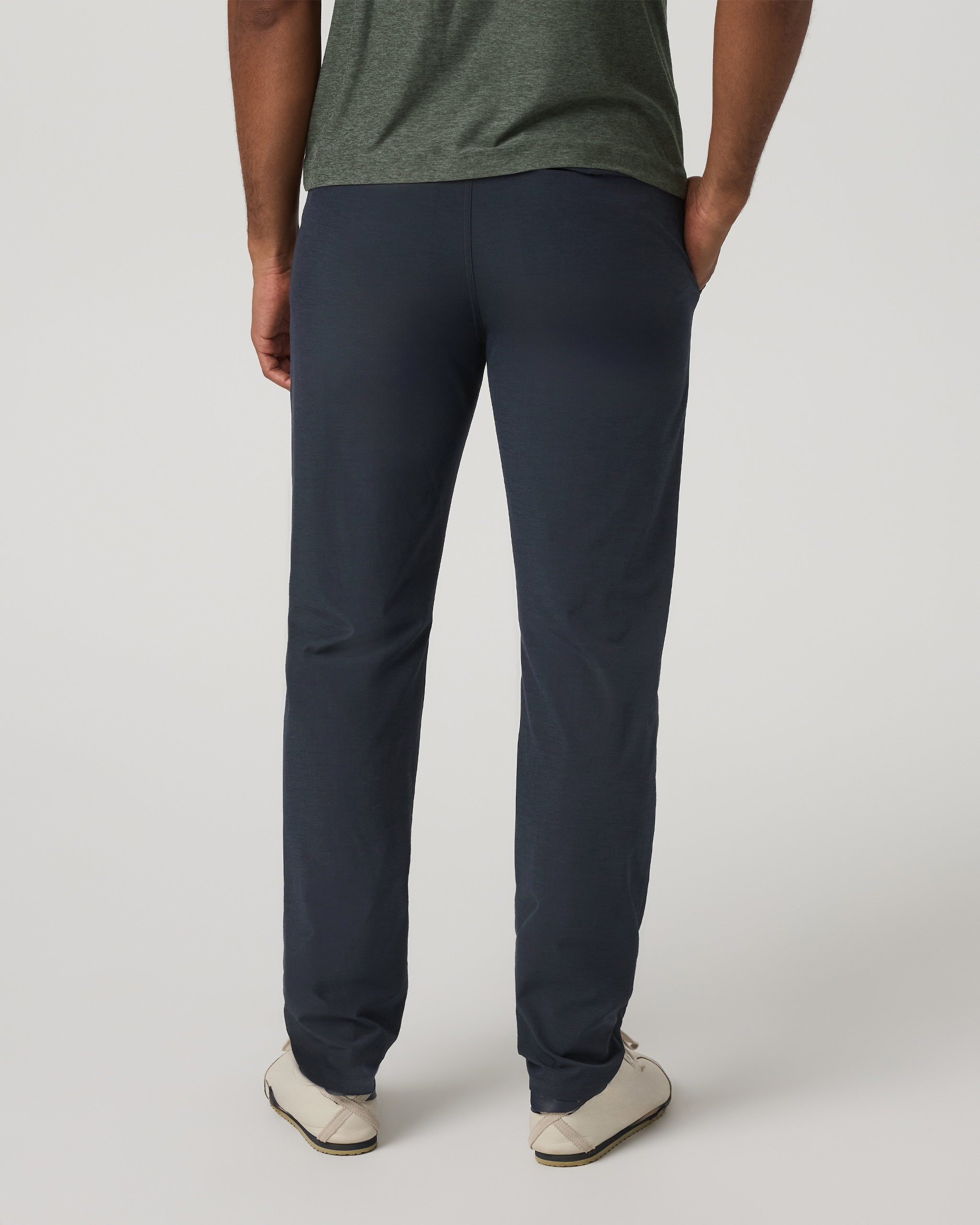 Aim Trouser Athletic Slim Fit 30 | Navy Linen Texture - Image 3