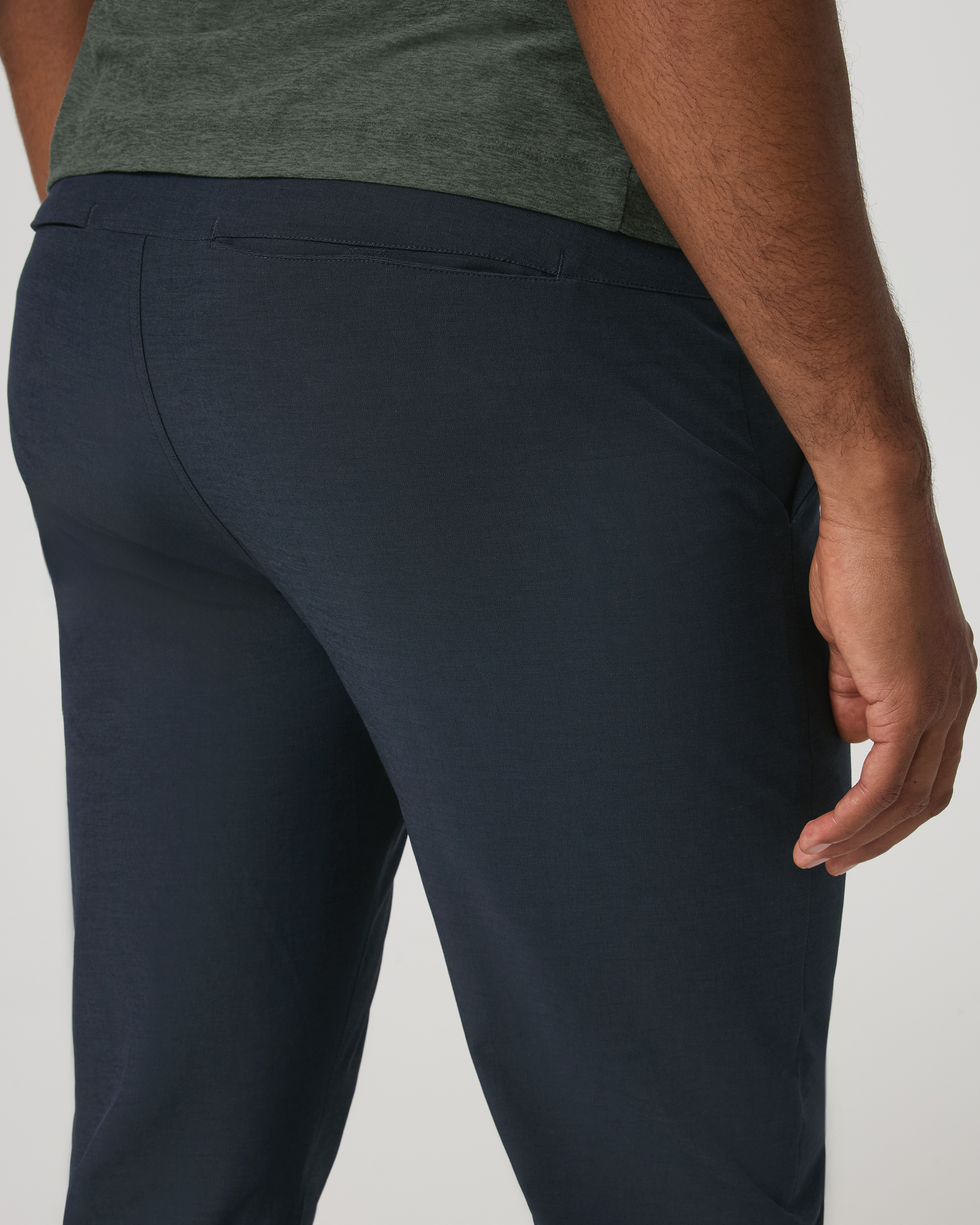 Aim Trouser Athletic Slim Fit 30 | Navy Linen Texture - Image 5