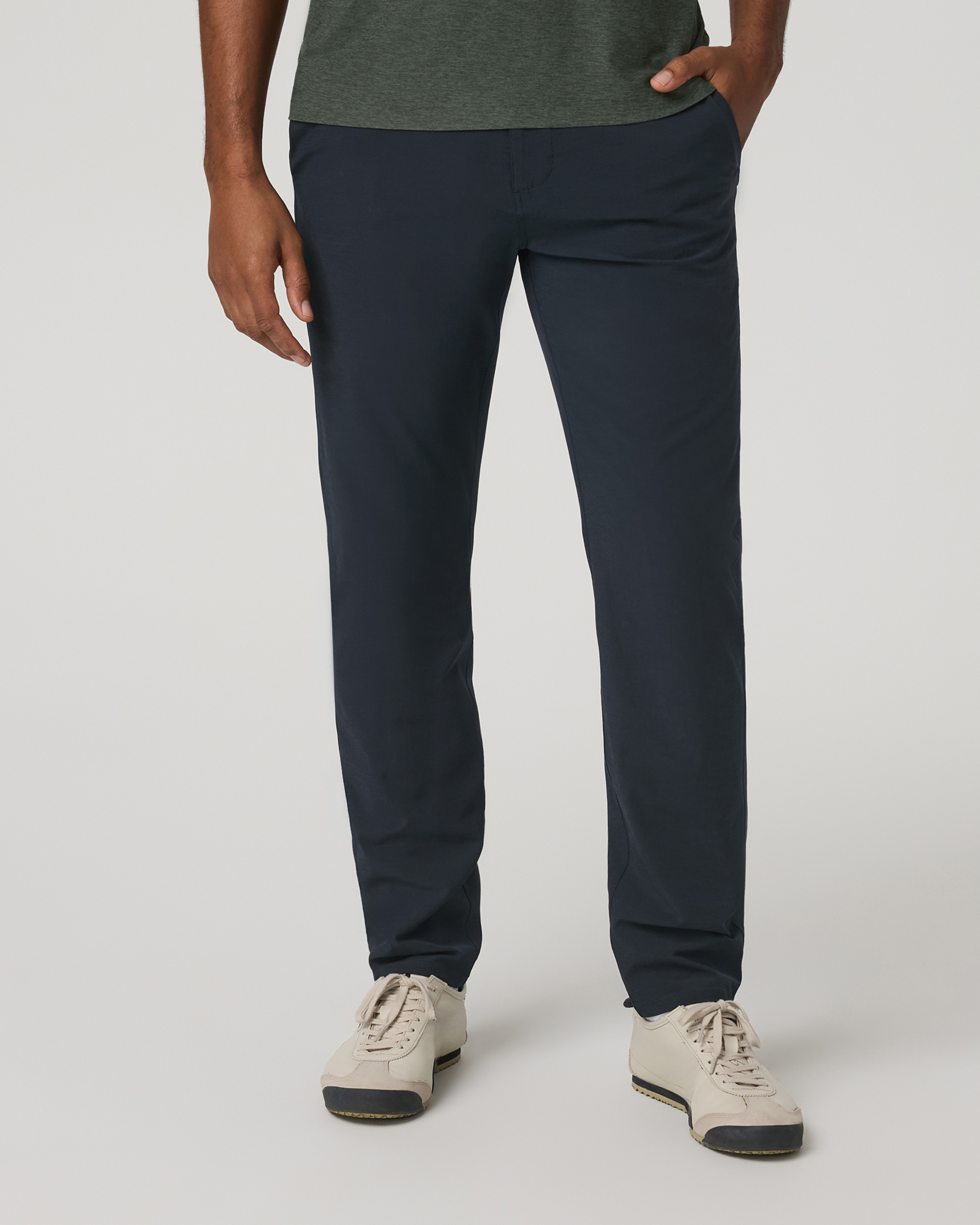 Aim Trouser Athletic Slim Fit 30 | Navy Linen Texture