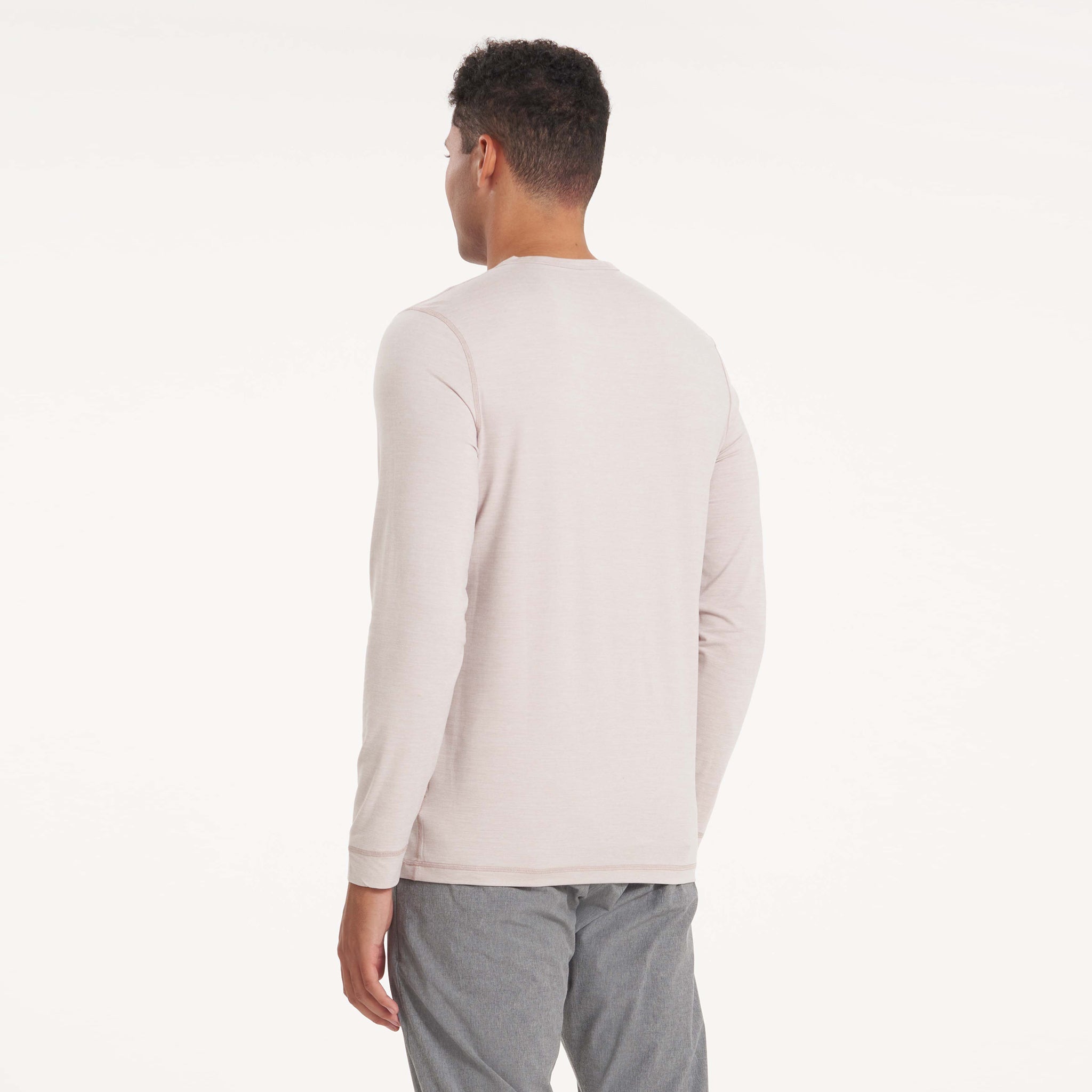 Long-Sleeve Ease Performance Henley | Oyster Heather - Image 3