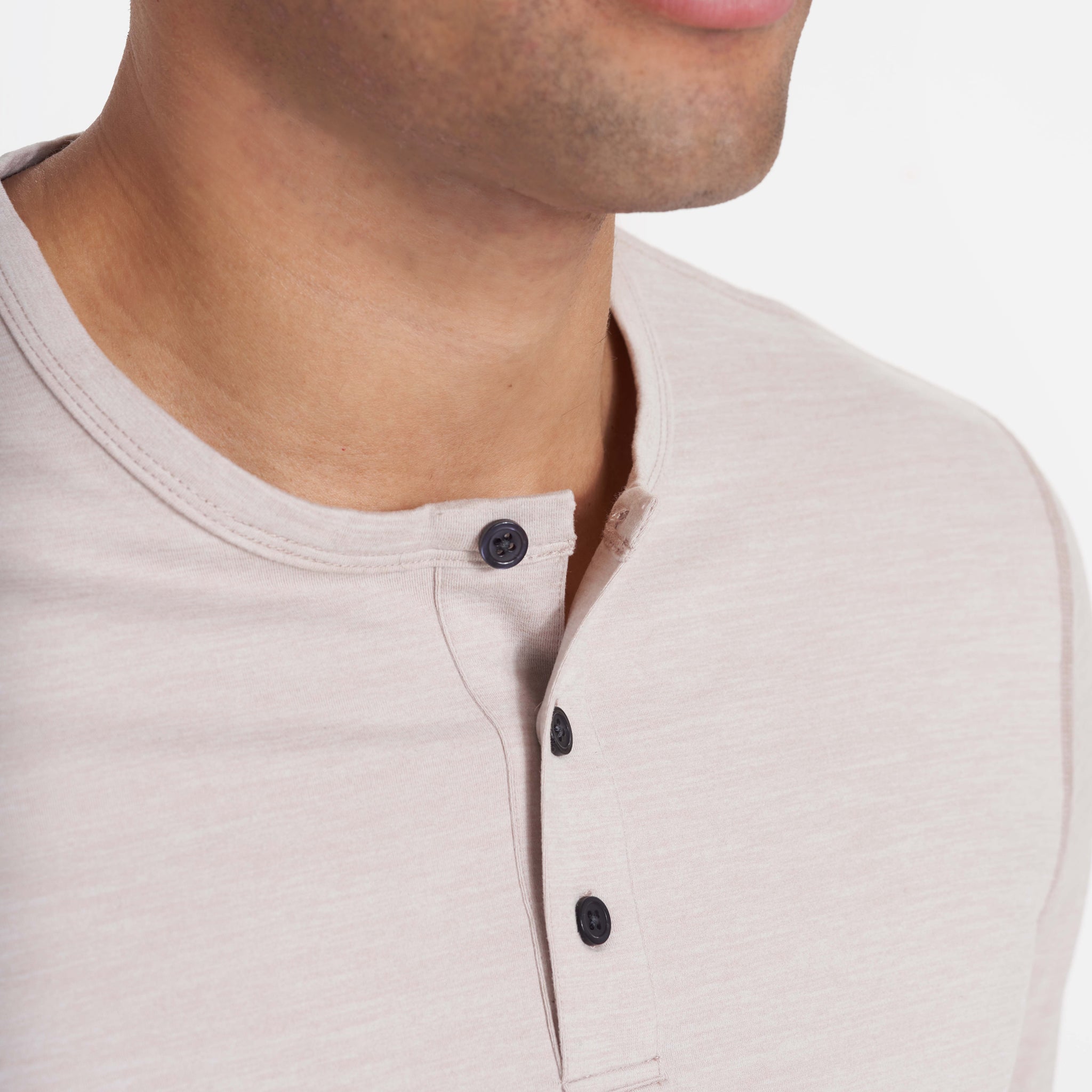 Long-Sleeve Ease Performance Henley | Oyster Heather - Image 5