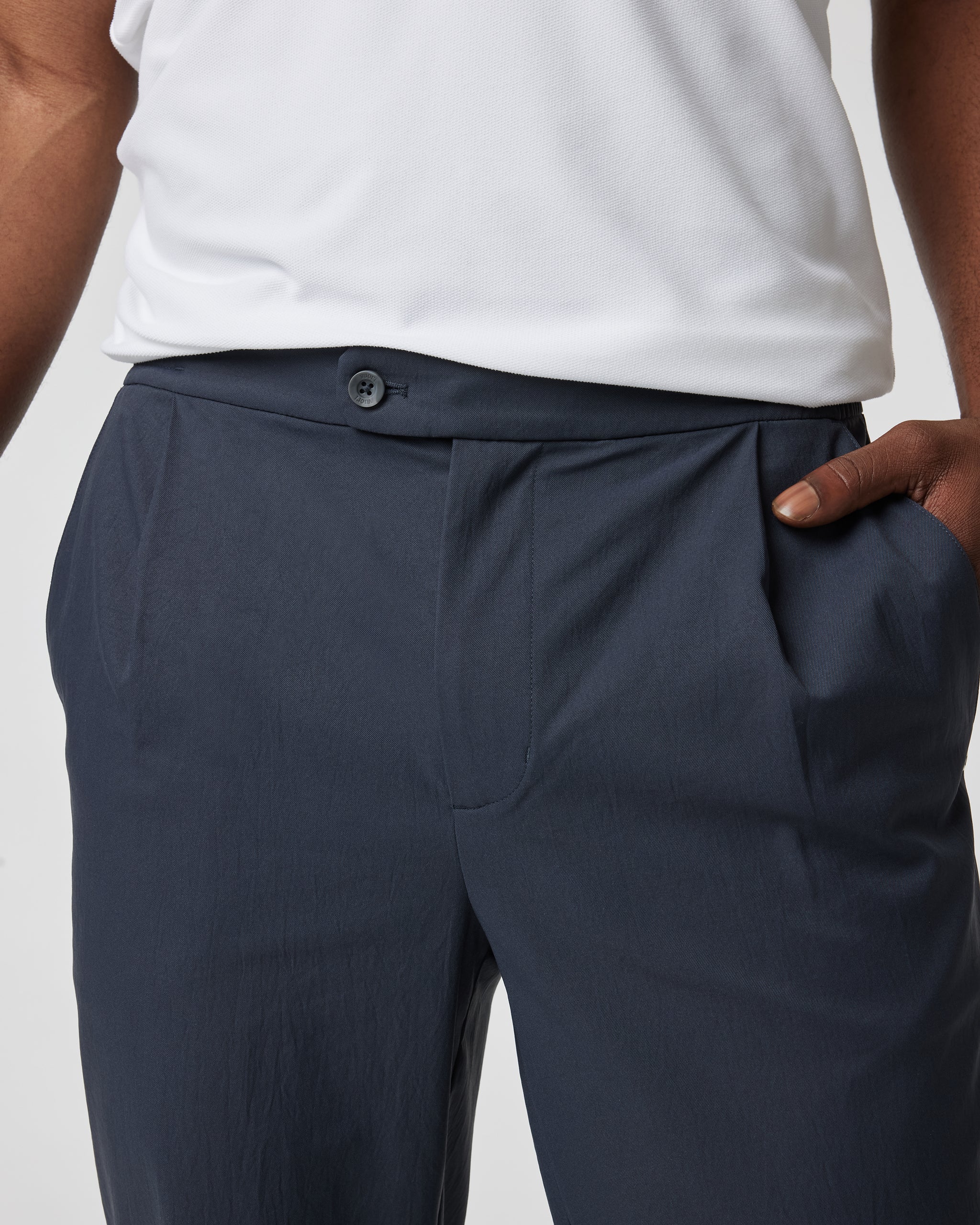 Cascade Elastic Waist Trouser | Navy - Image 4