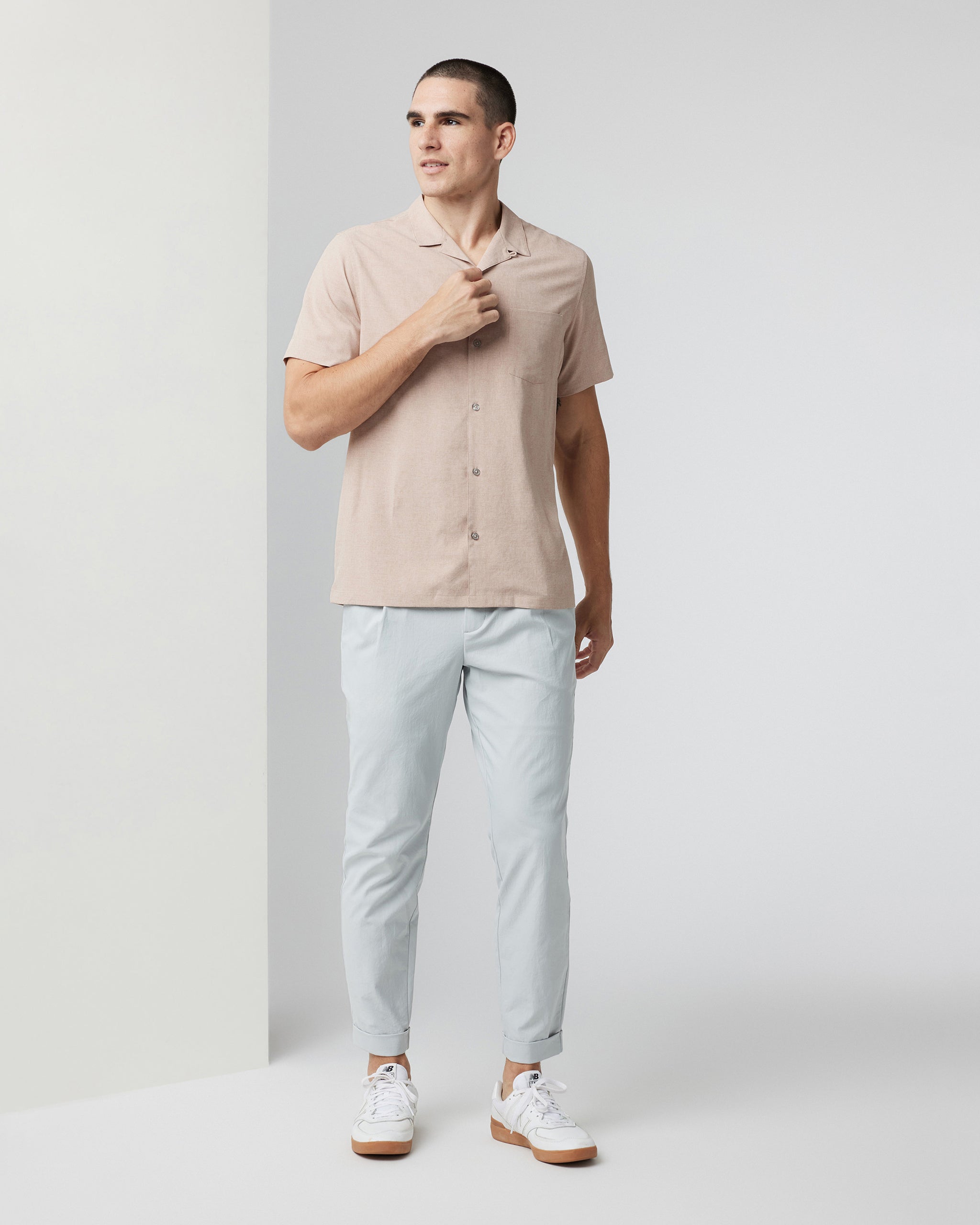 Cascade Elastic Waist Trouser | Sky Grey - Image 3