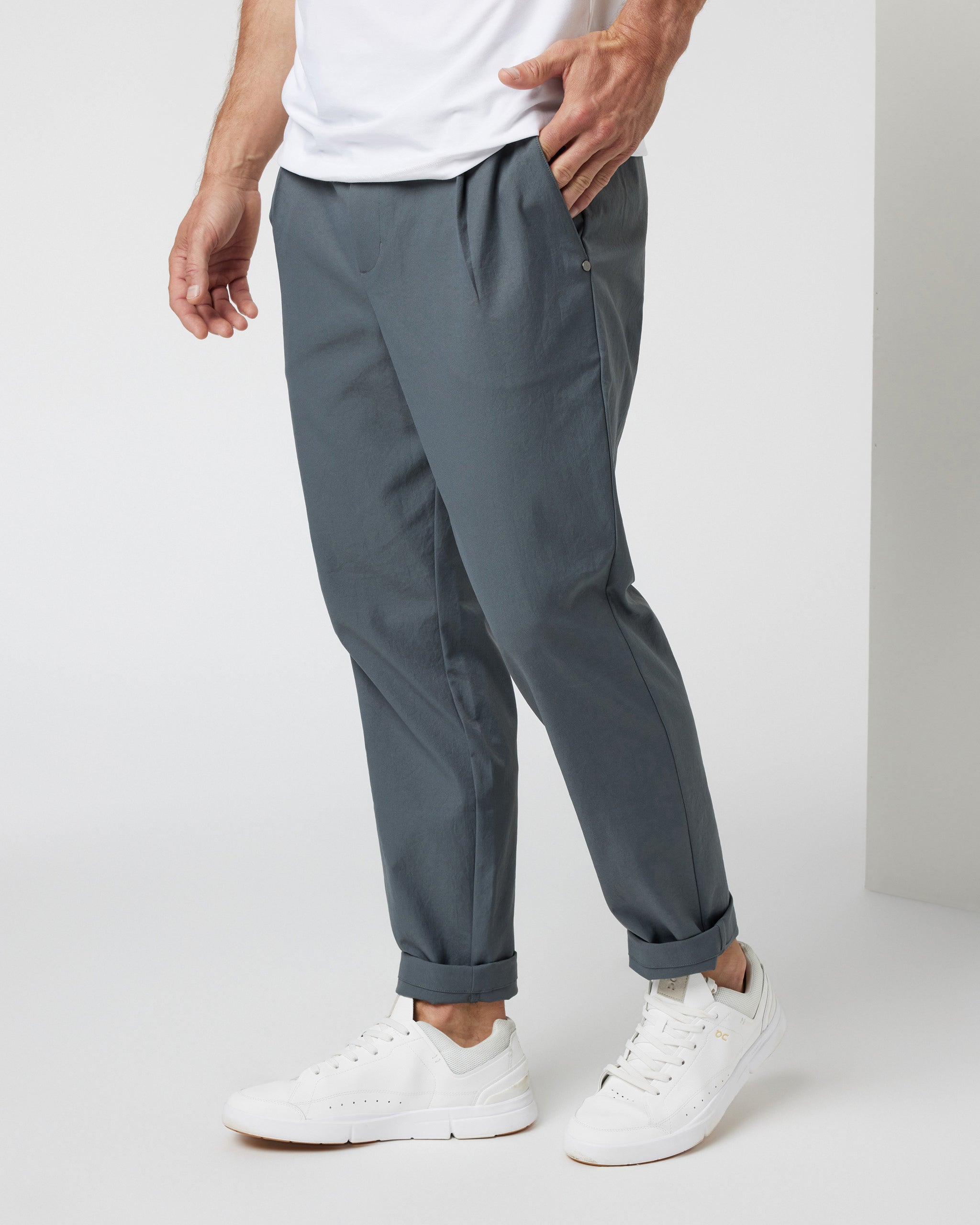 Cascade Elastic Waist Trouser | Shale - Image 5