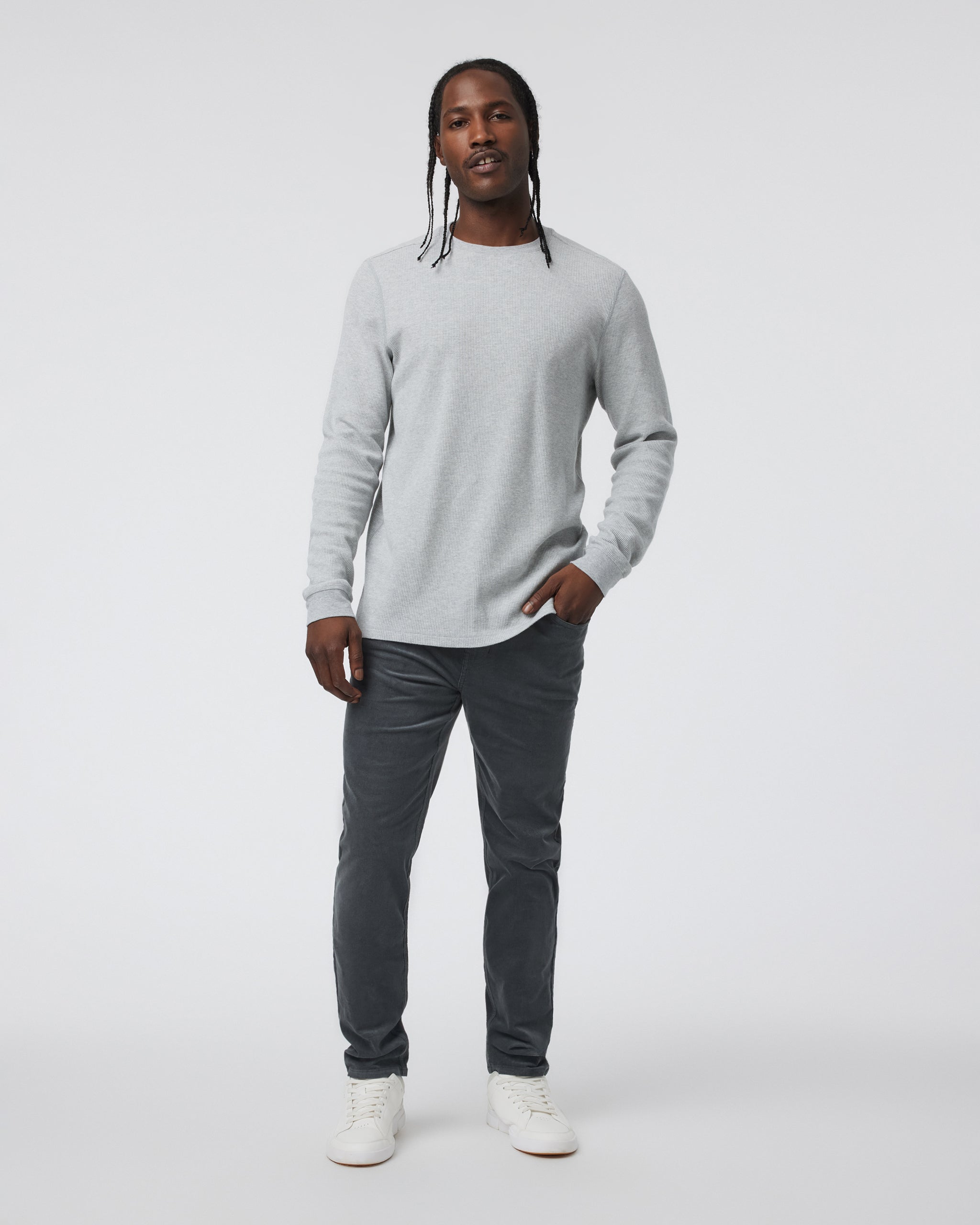 Optimist 5-Pocket Cord Pant Athletic Slim Fit | Dark Pewter - Image 5