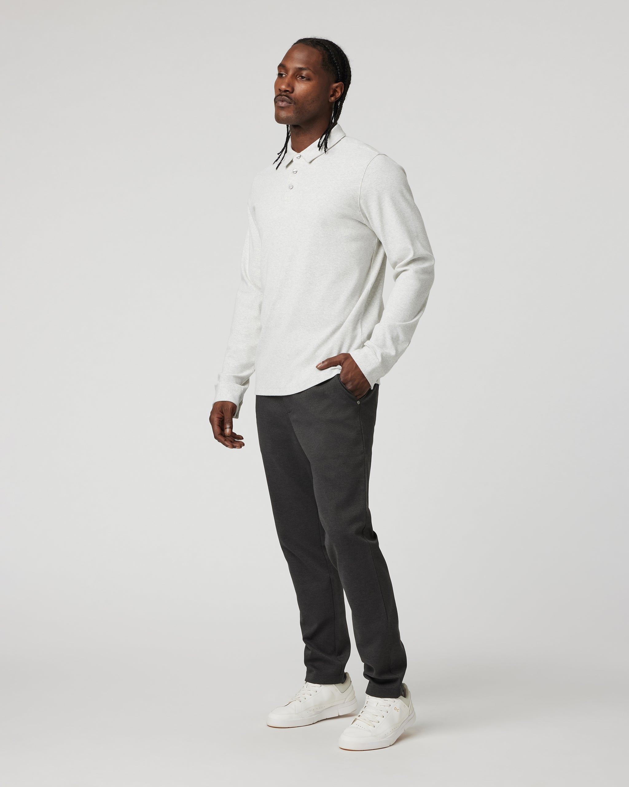 Zurich Elastic Waist Trouser | Dark Pewter Heather - Image 3