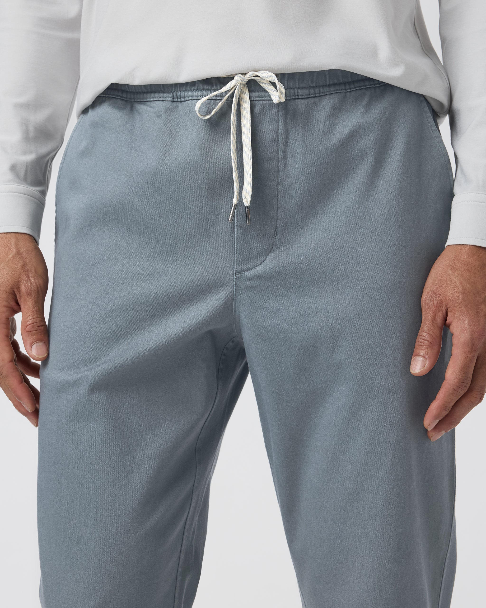 Fletcher Elastic Waist Pant Athletic Slim Fit 30 | Dusty Blue - Image 4