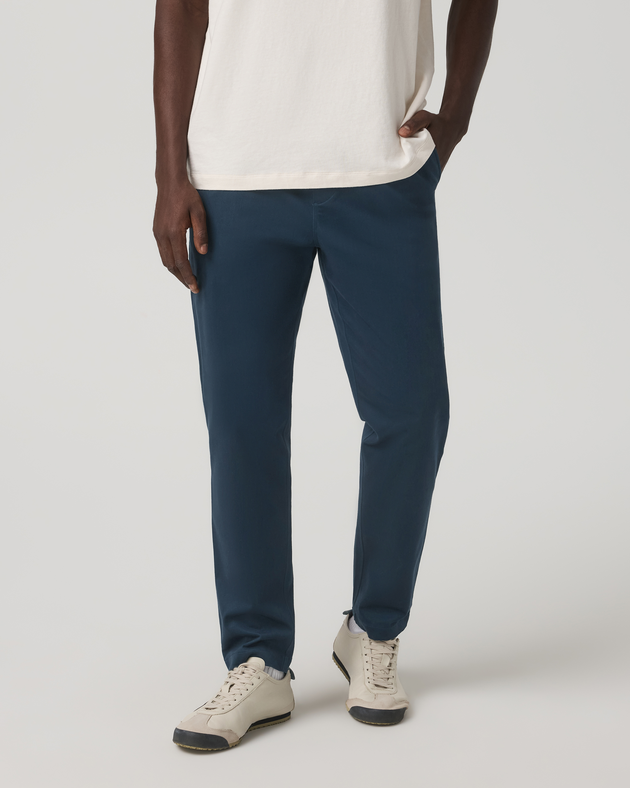 Fletcher Elastic Waist Pant Athletic Slim Fit 30 | Ocean Blue