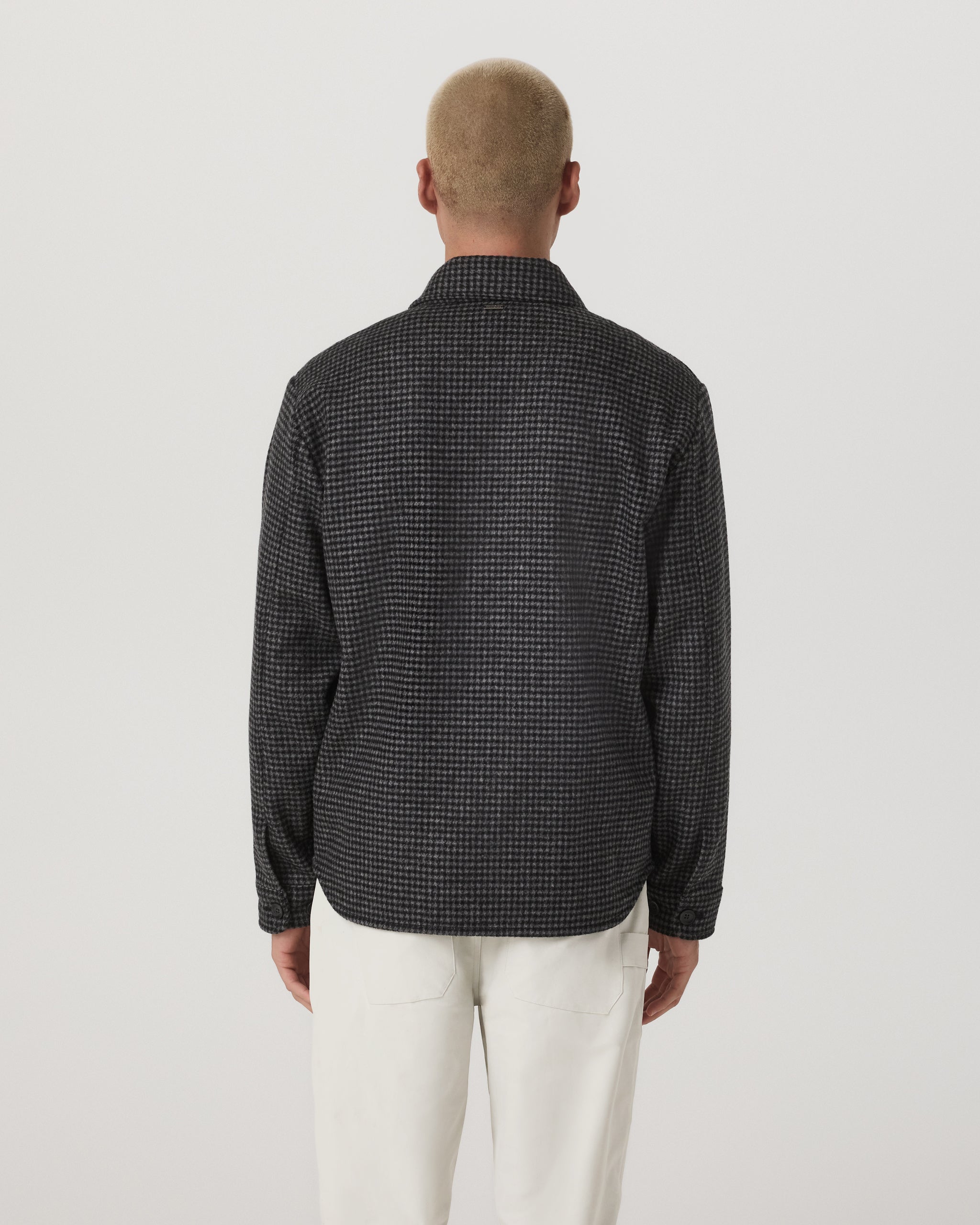 Ridge Natural Shirt Jacket | Grey Houndstooth - Image 5