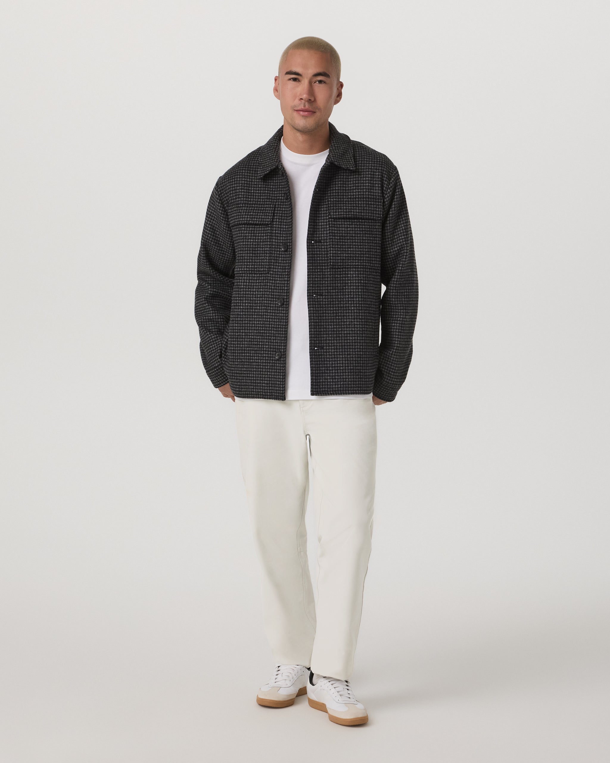 Ridge Natural Shirt Jacket | Grey Houndstooth - Image 4