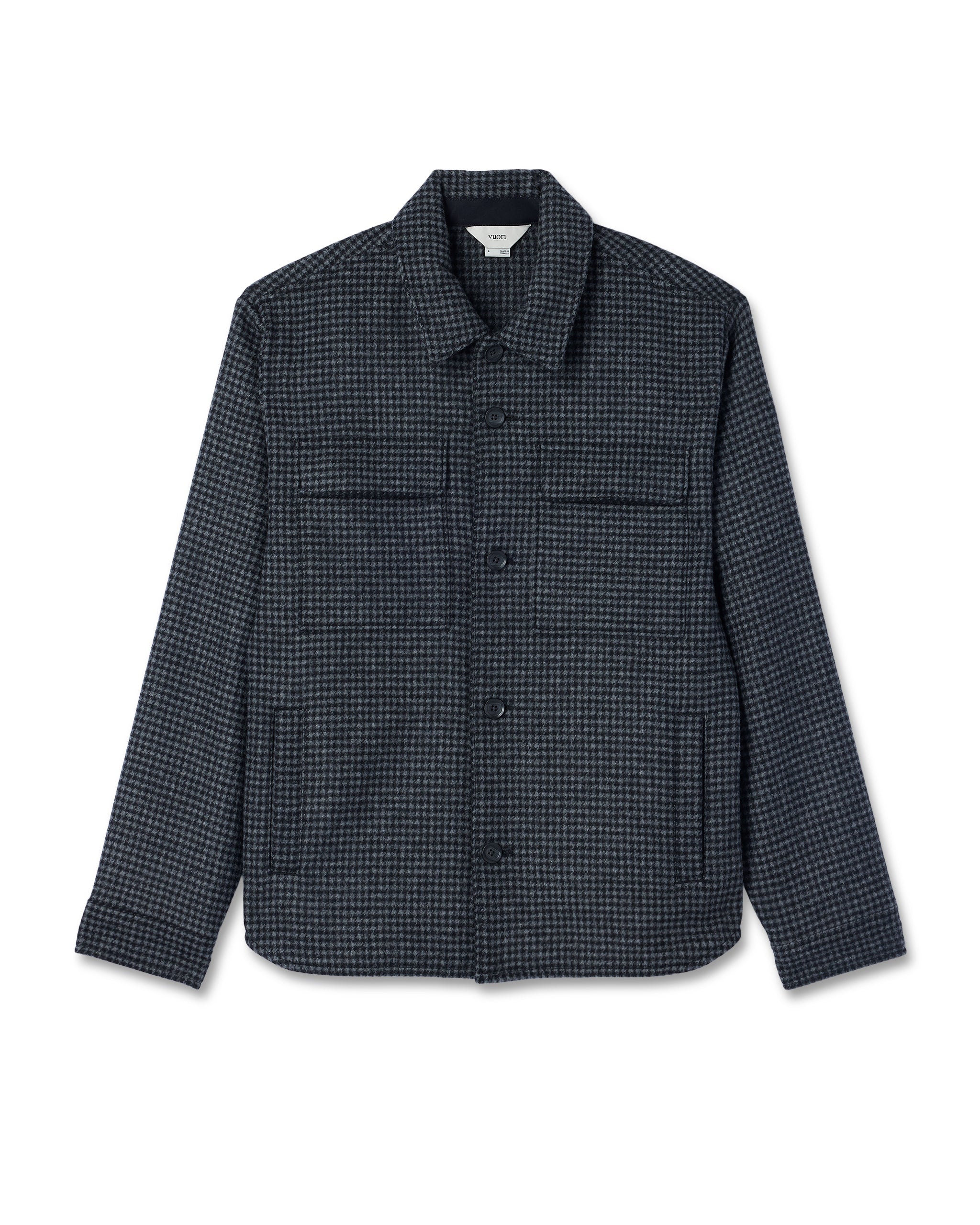 Ridge Natural Shirt Jacket | Grey Houndstooth - Image 6
