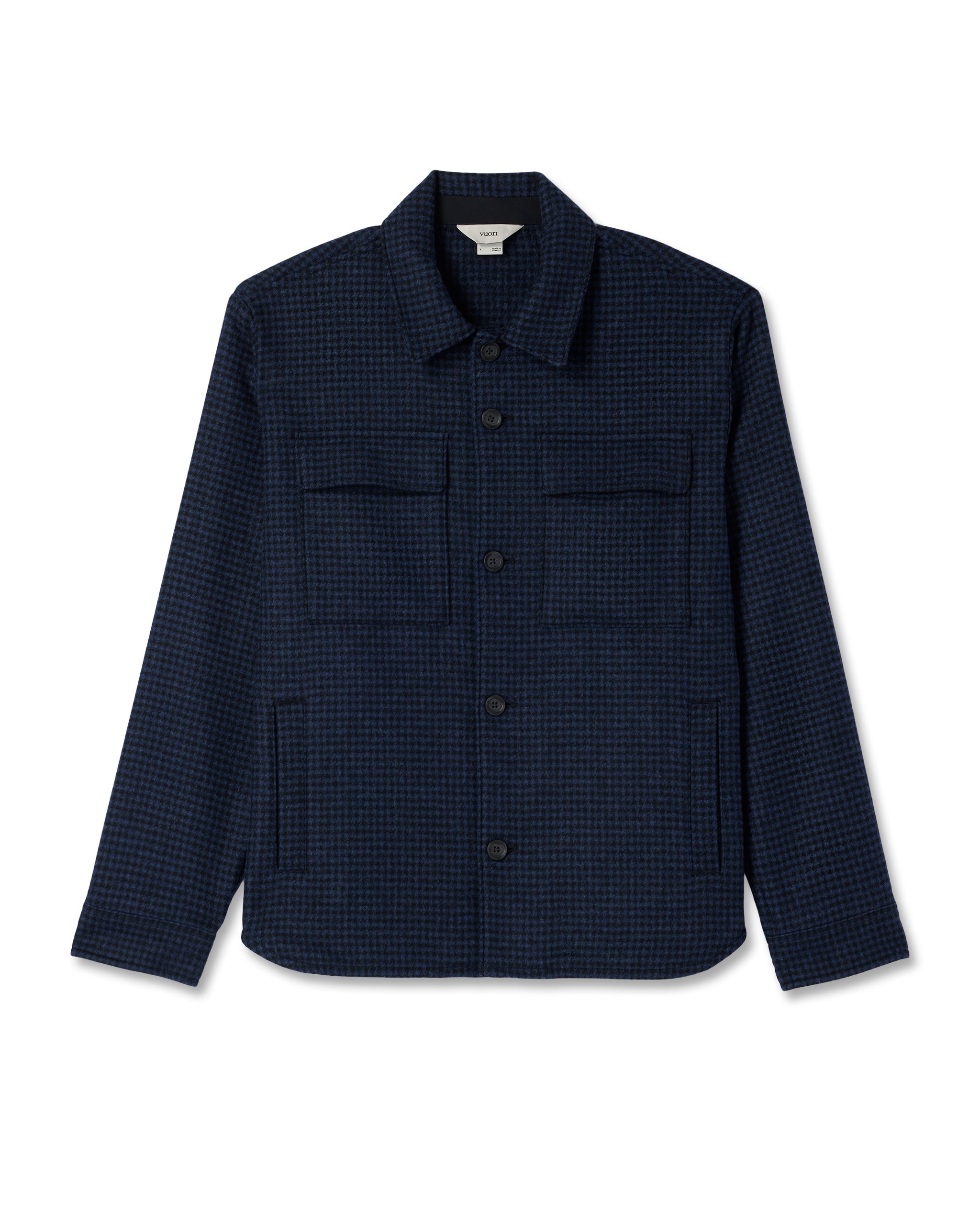 Ridge Natural Shirt Jacket | Navy Houndstooth - Image 6