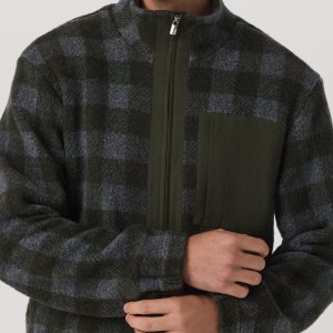 Ridge Fleece Jacket | Olive Plaid