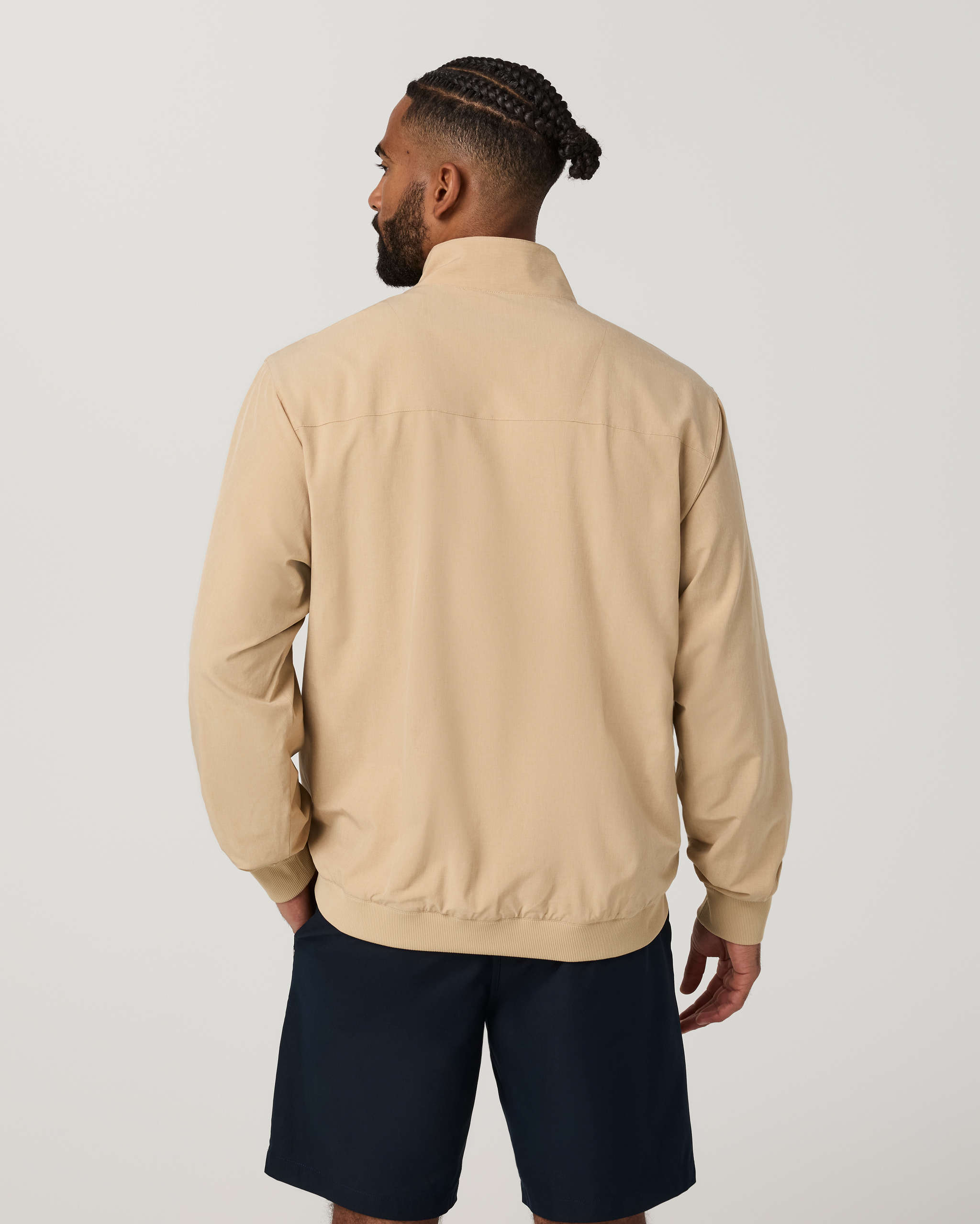 Venture Quarter Zip | Khaki Linen Texture - Image 4