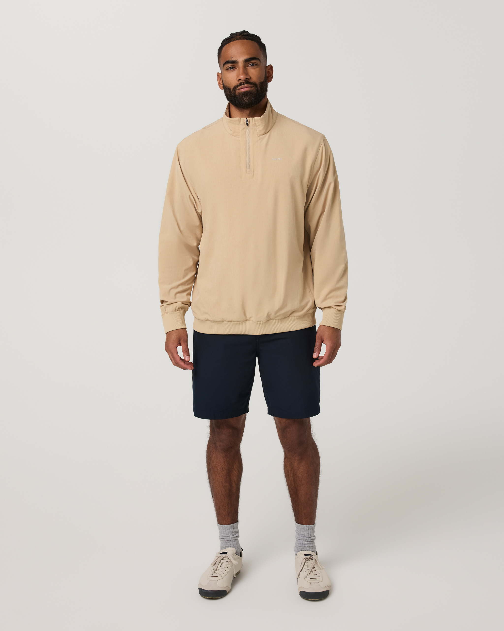 Venture Quarter Zip | Khaki Linen Texture - Image 3