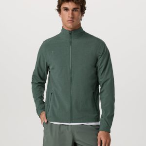 Venture Track Jacket | Agate Green Linen Texture