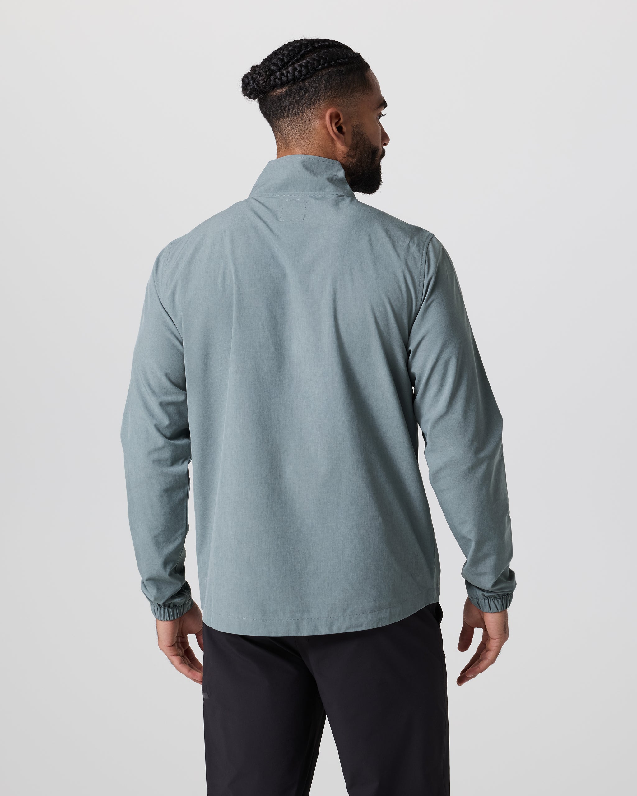 Venture Track Jacket | Dusty Blue Linen Texture - Image 5